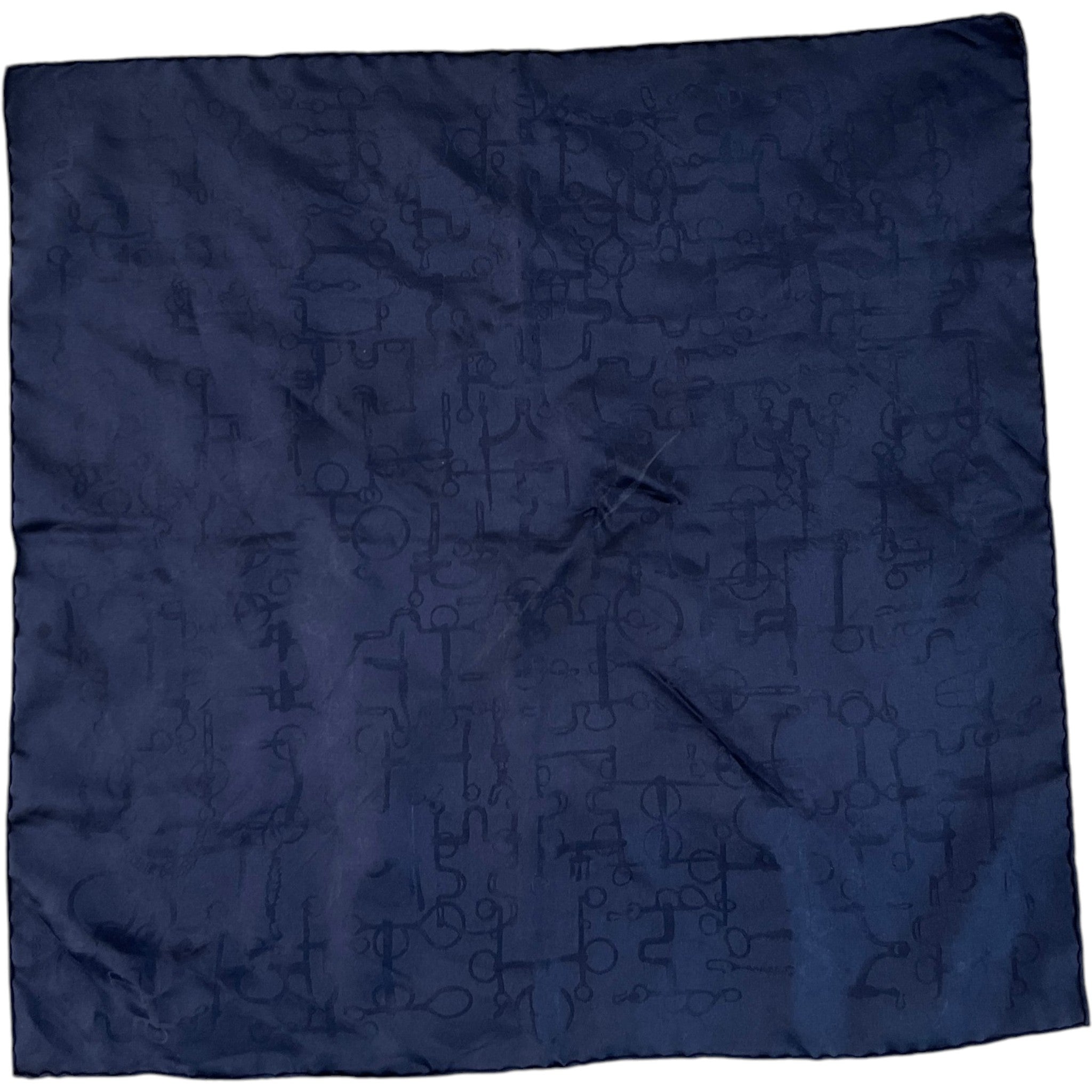 Women's Silk Jacquard Bandana Navy