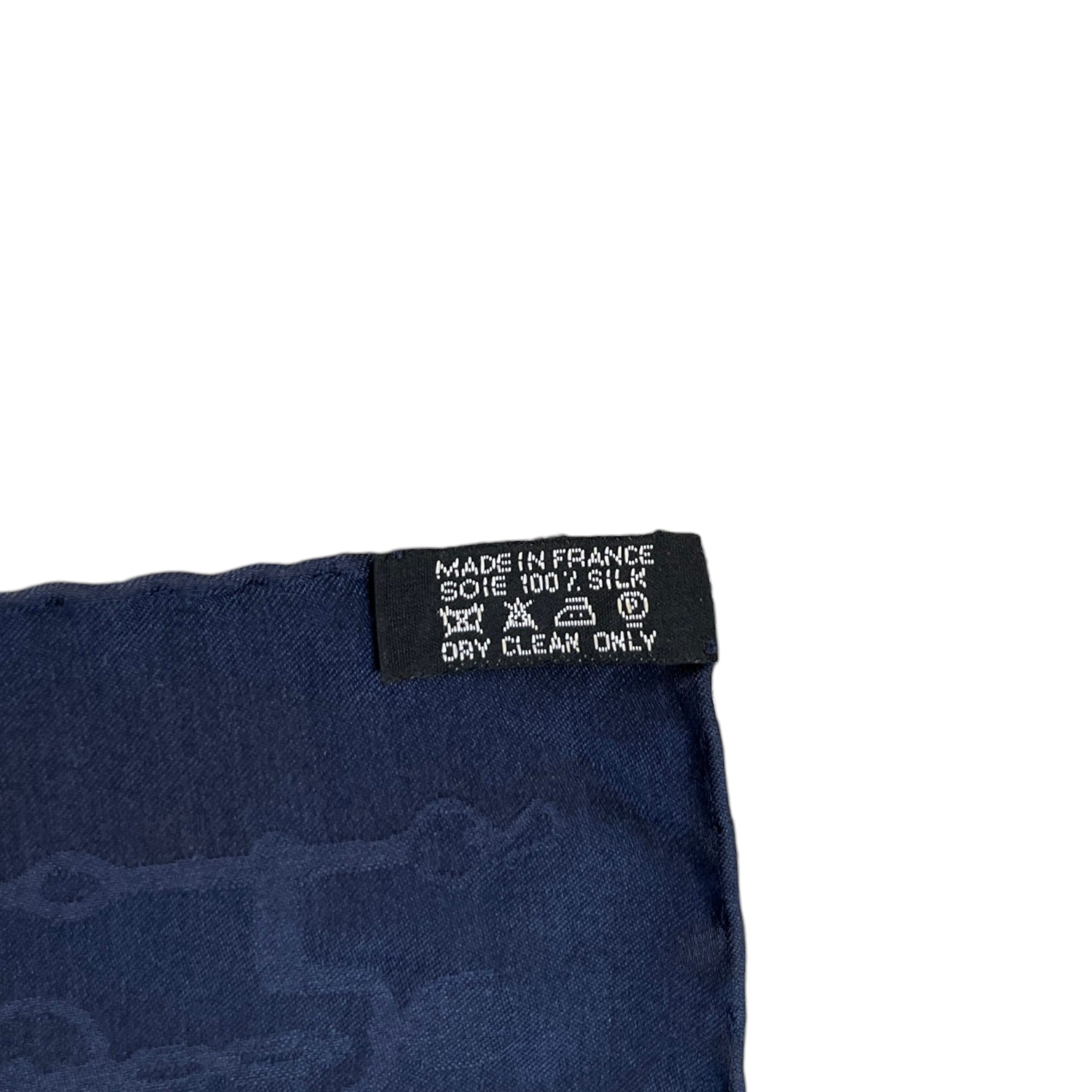 Women's Silk Jacquard Bandana Navy