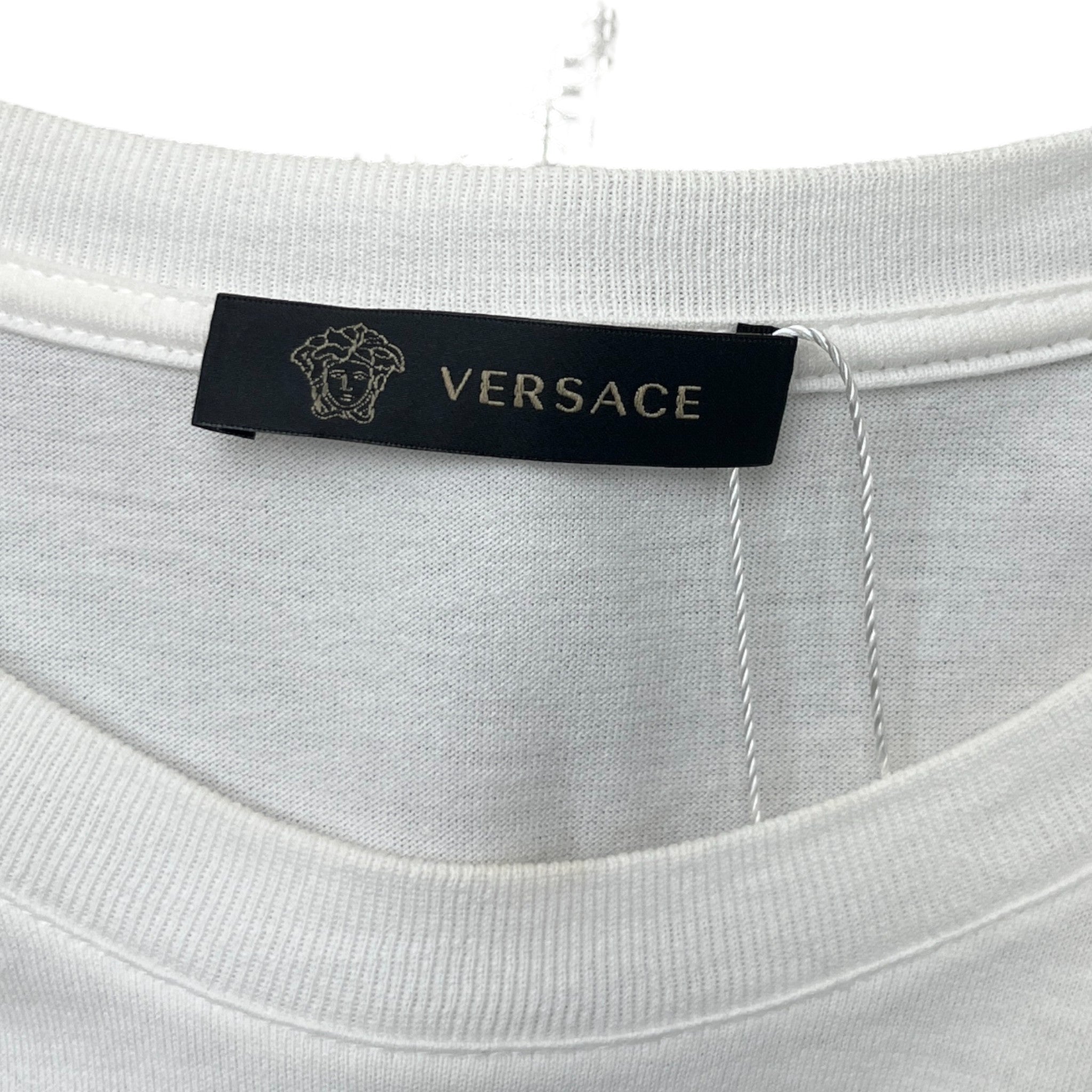 Men's Embroidered Logo T-Shirt White Size S