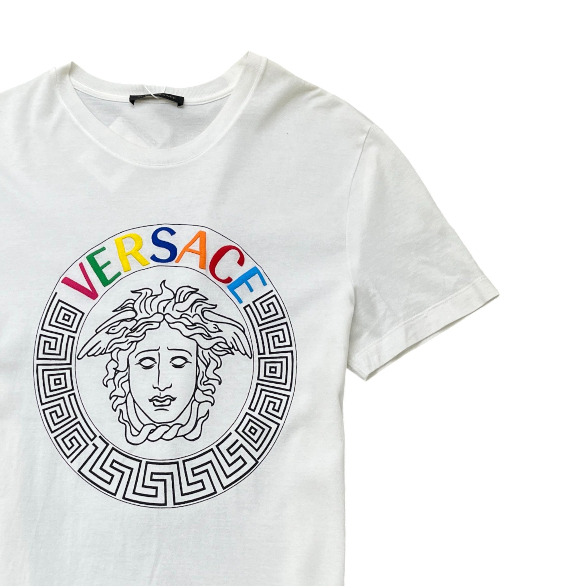 Men's Embroidered Logo T-Shirt White Size S