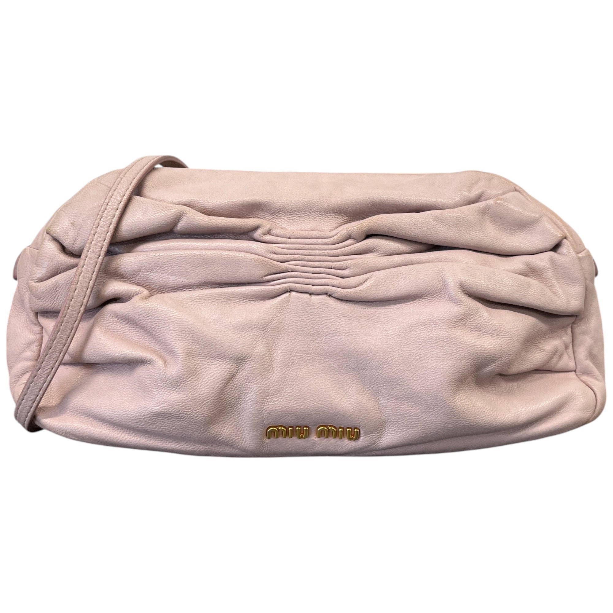 Women's Gathered Logo Handbag Pink
