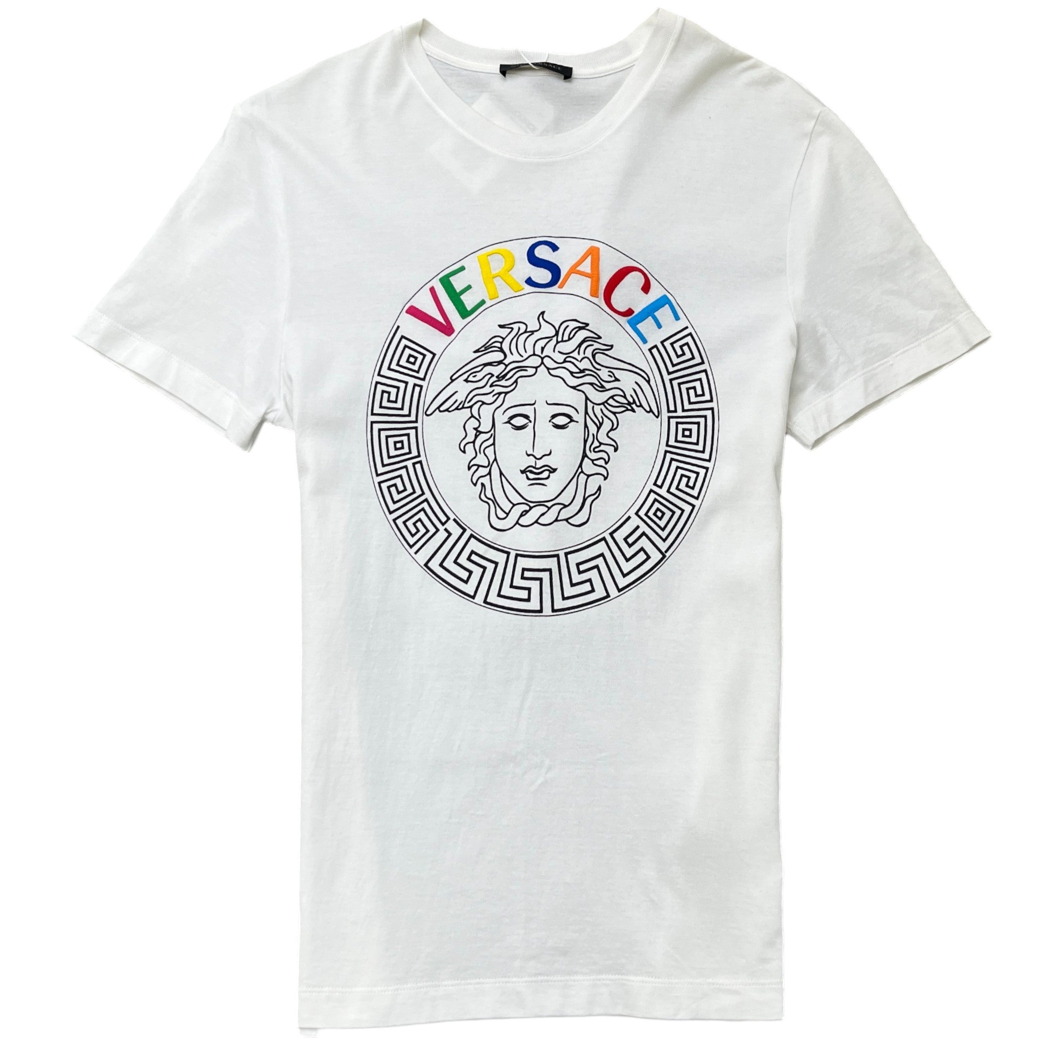 Men's Embroidered Logo T-Shirt White Size S