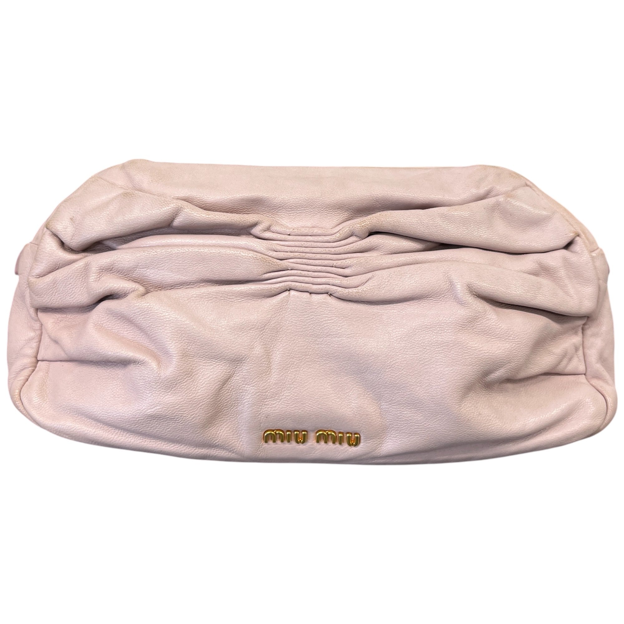 Women's Gathered Logo Handbag Pink