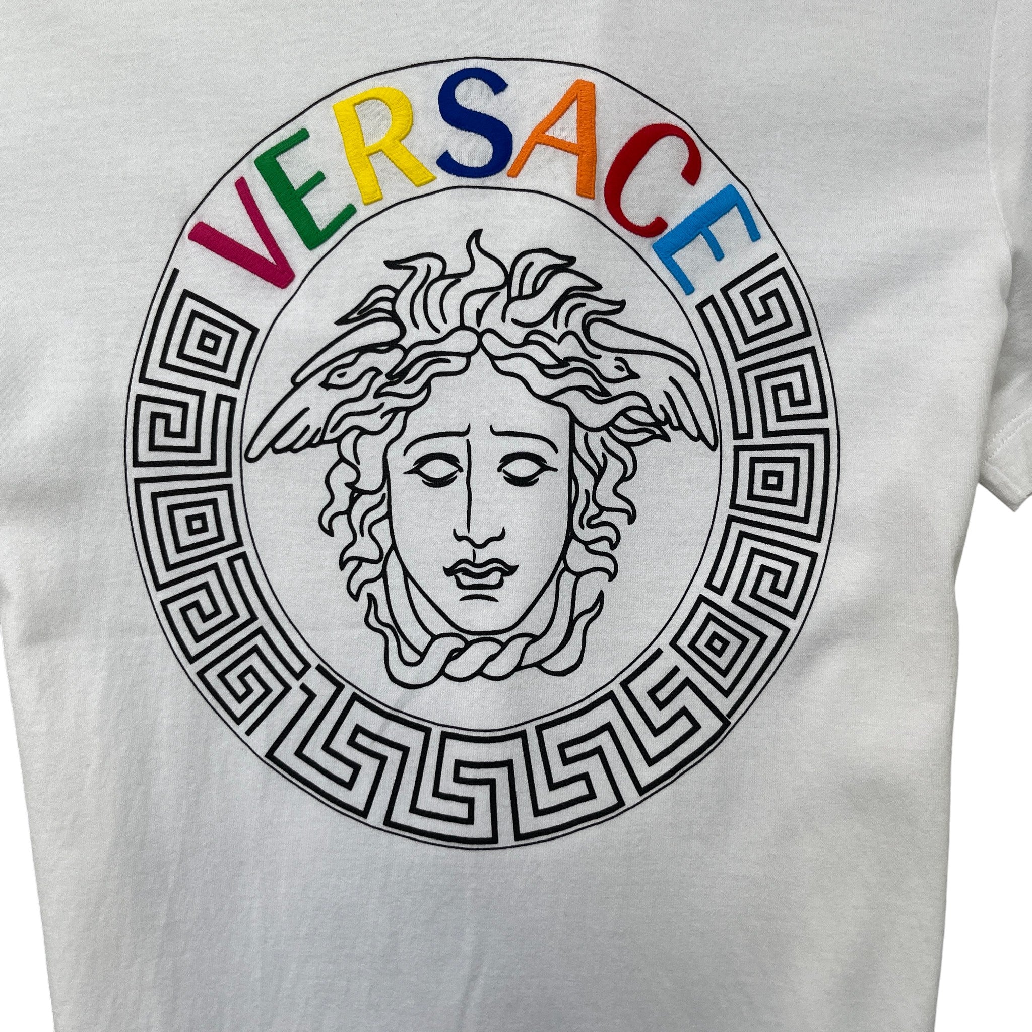 Men's Embroidered Logo T-Shirt White Size S