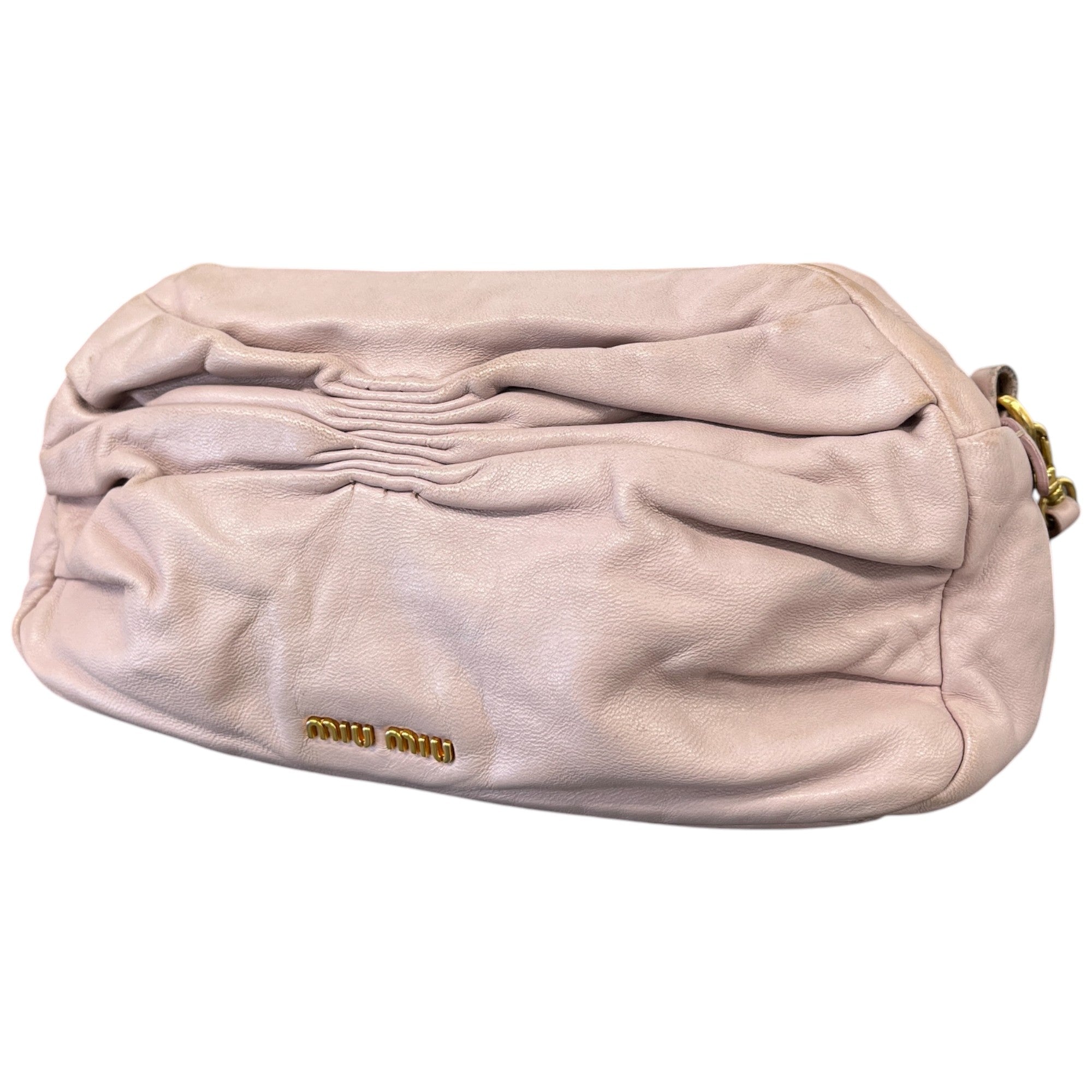 Women's Gathered Logo Handbag Pink