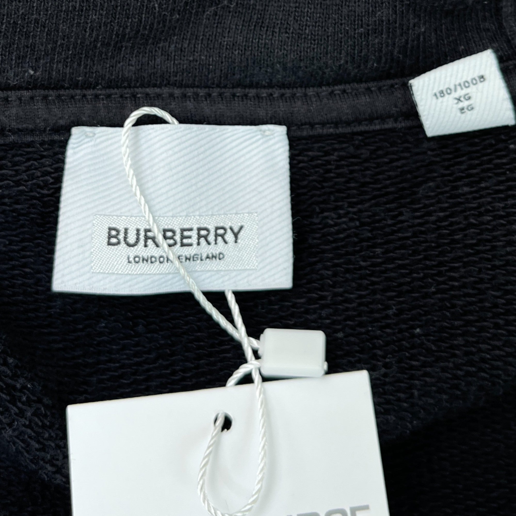 Men's Check Panel Zip Up Hoodie Black Size XL