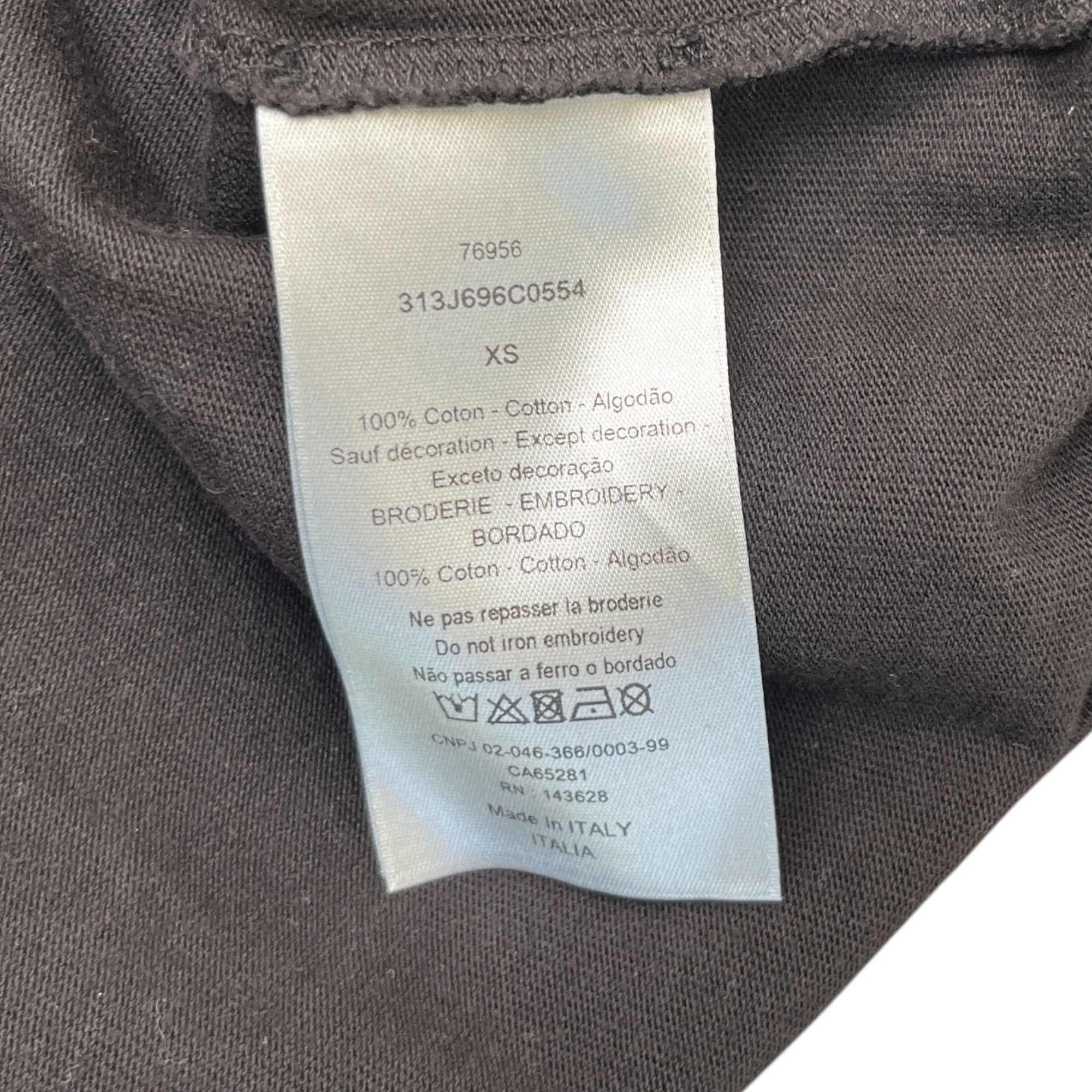 Men's Embroidered Logo T-Shirt Black Size XS