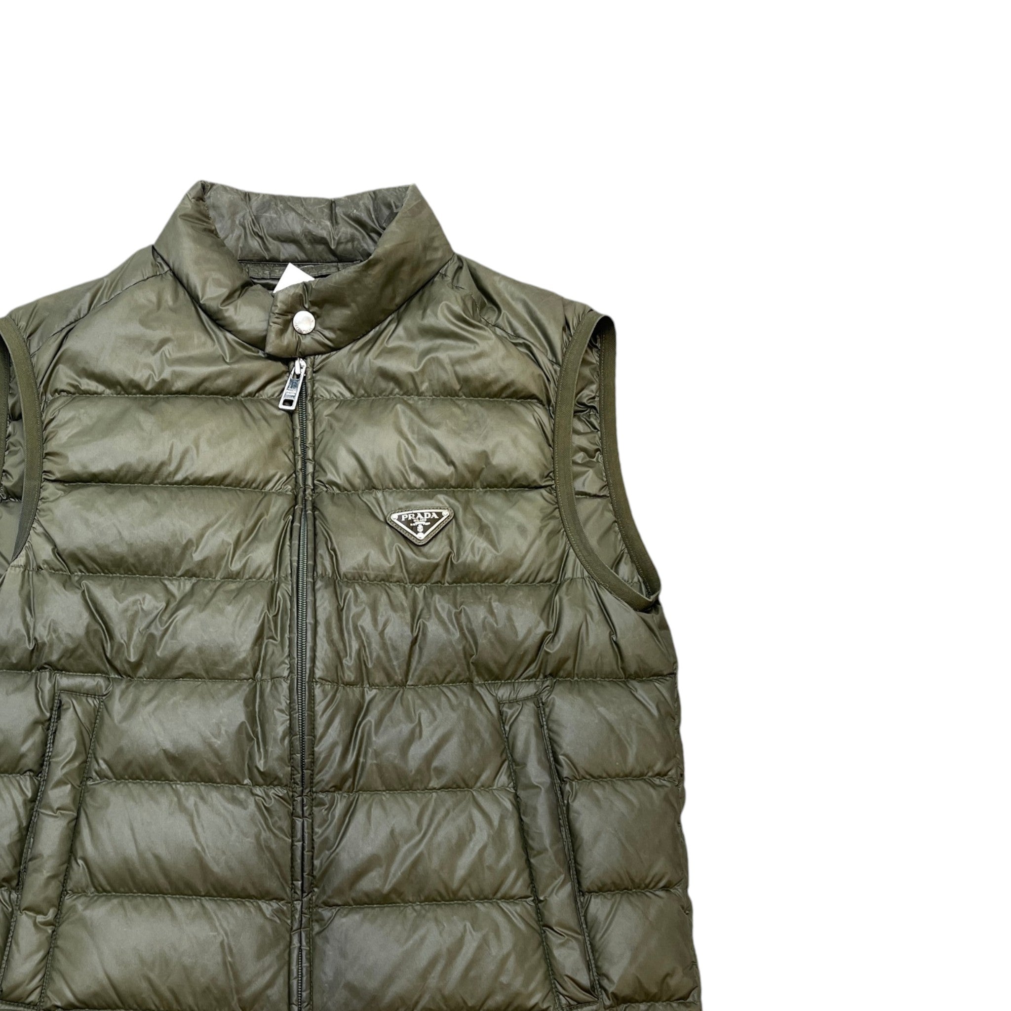 Men's Plaque Logo Gilet Khaki Size IT 46 / S