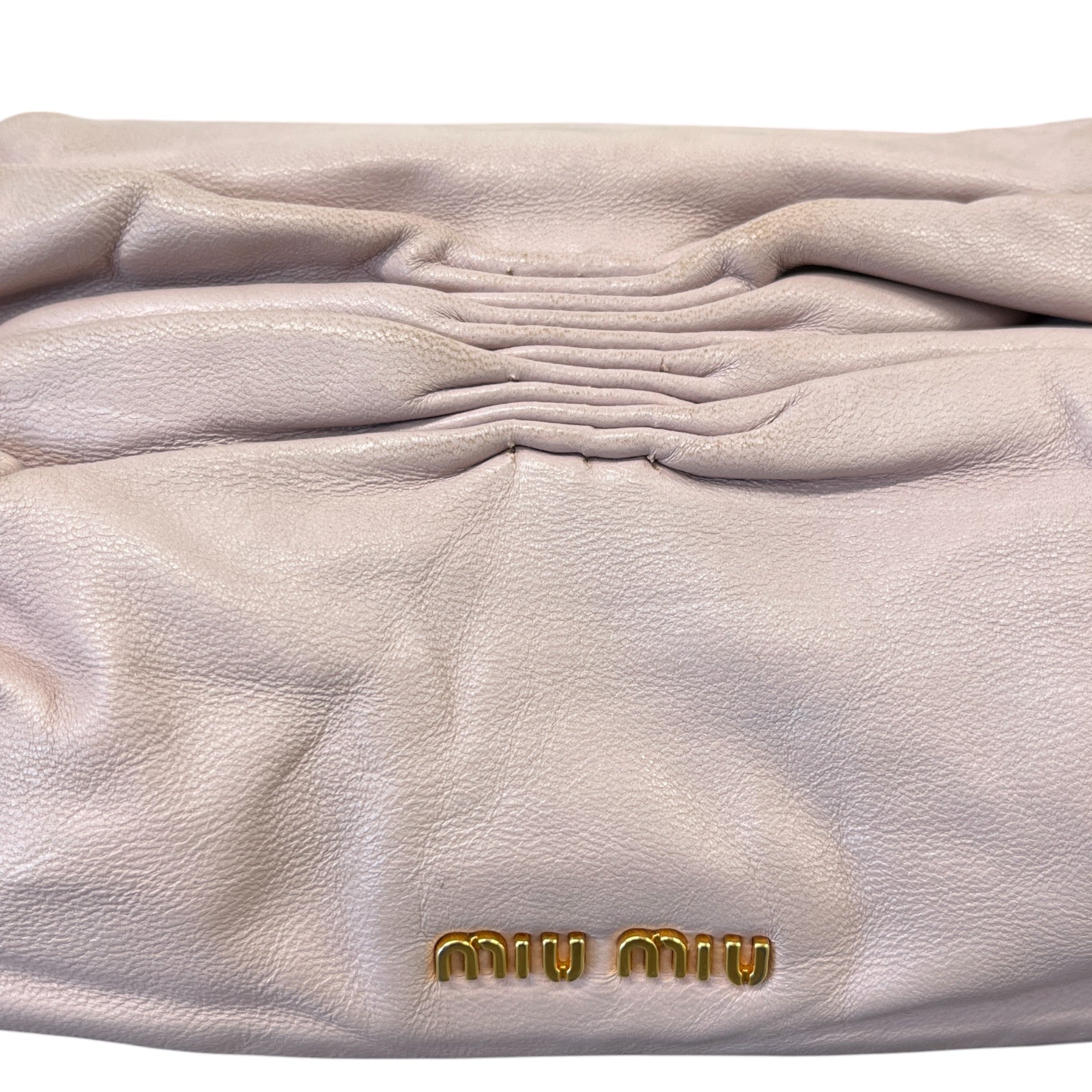 Women's Gathered Logo Handbag Pink