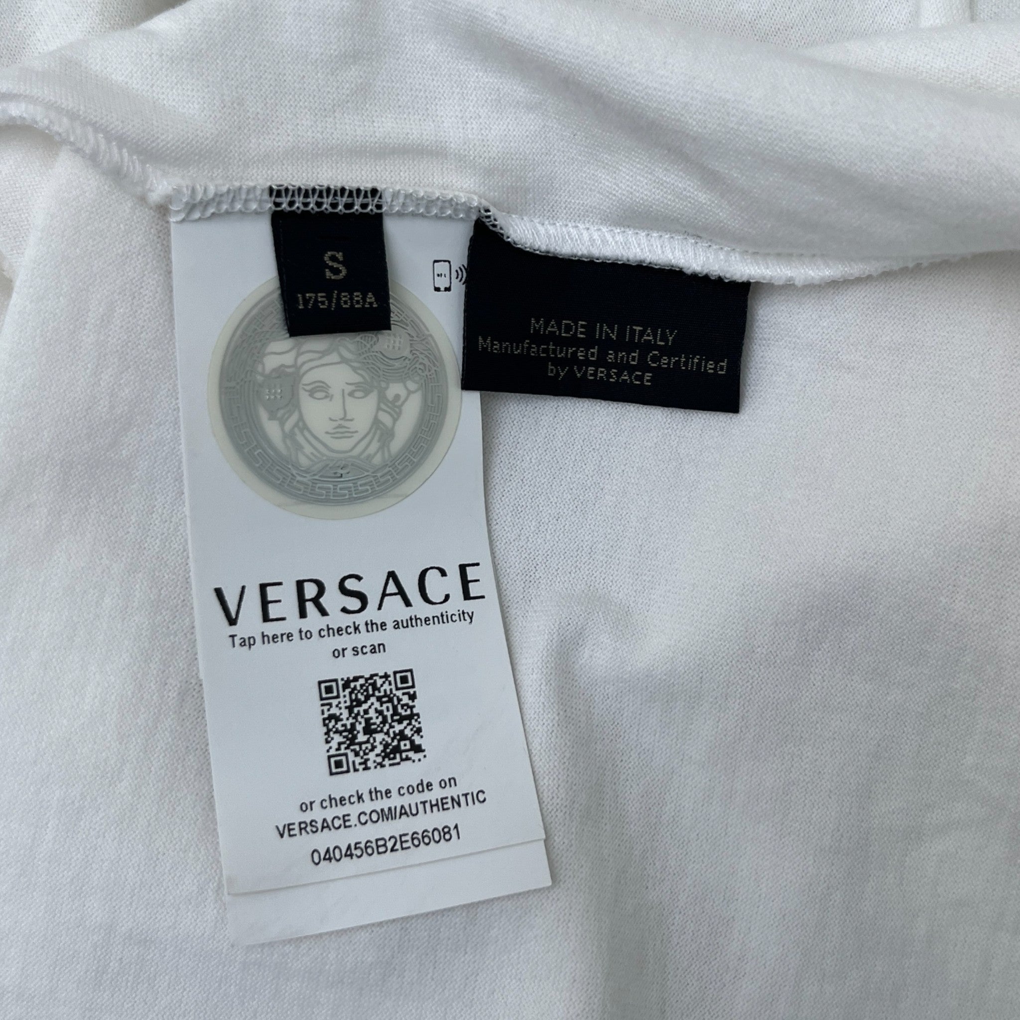 Men's Embroidered Logo T-Shirt White Size S