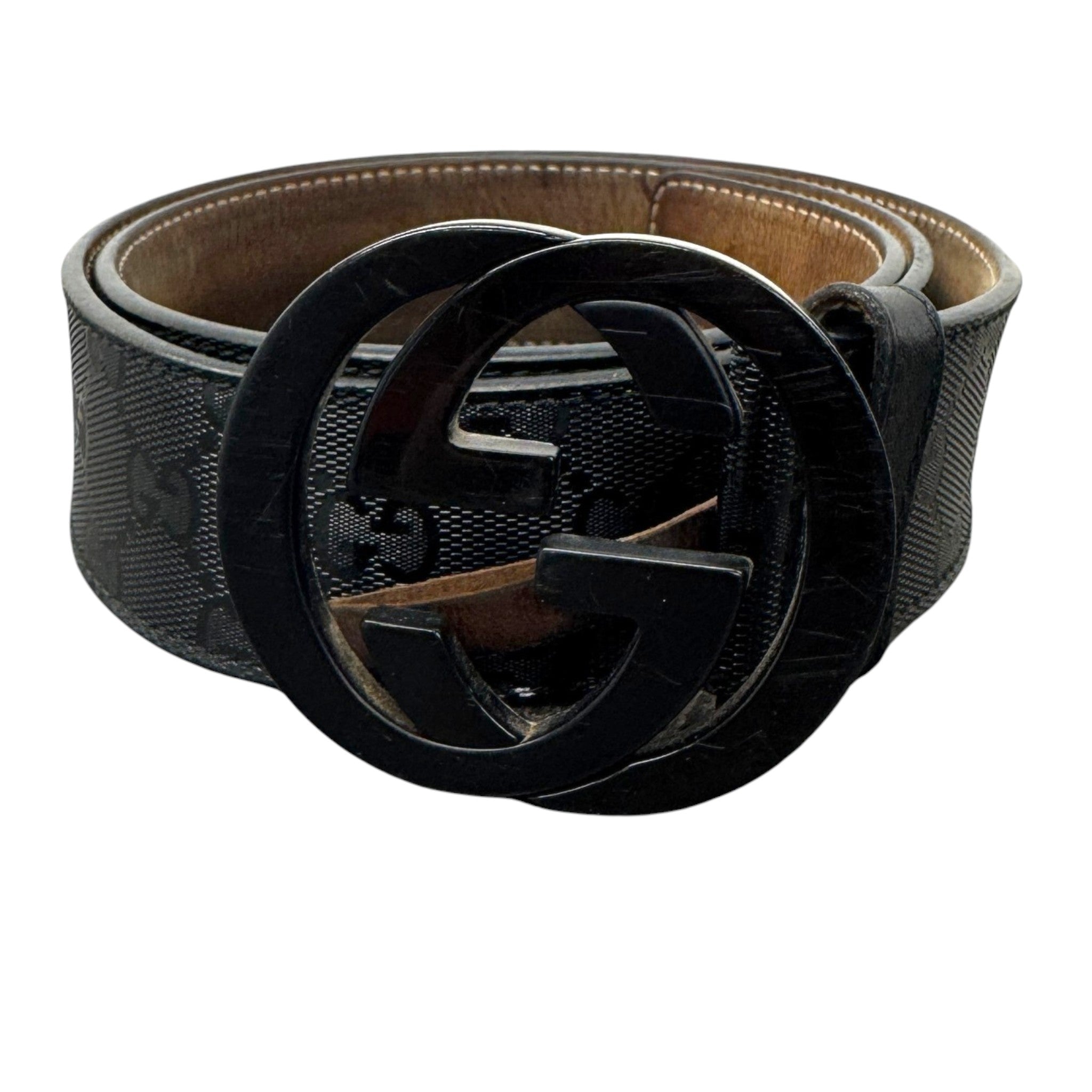 Men's Gg Supreme Interlocking G Belt Black Size 85CM / UK 10