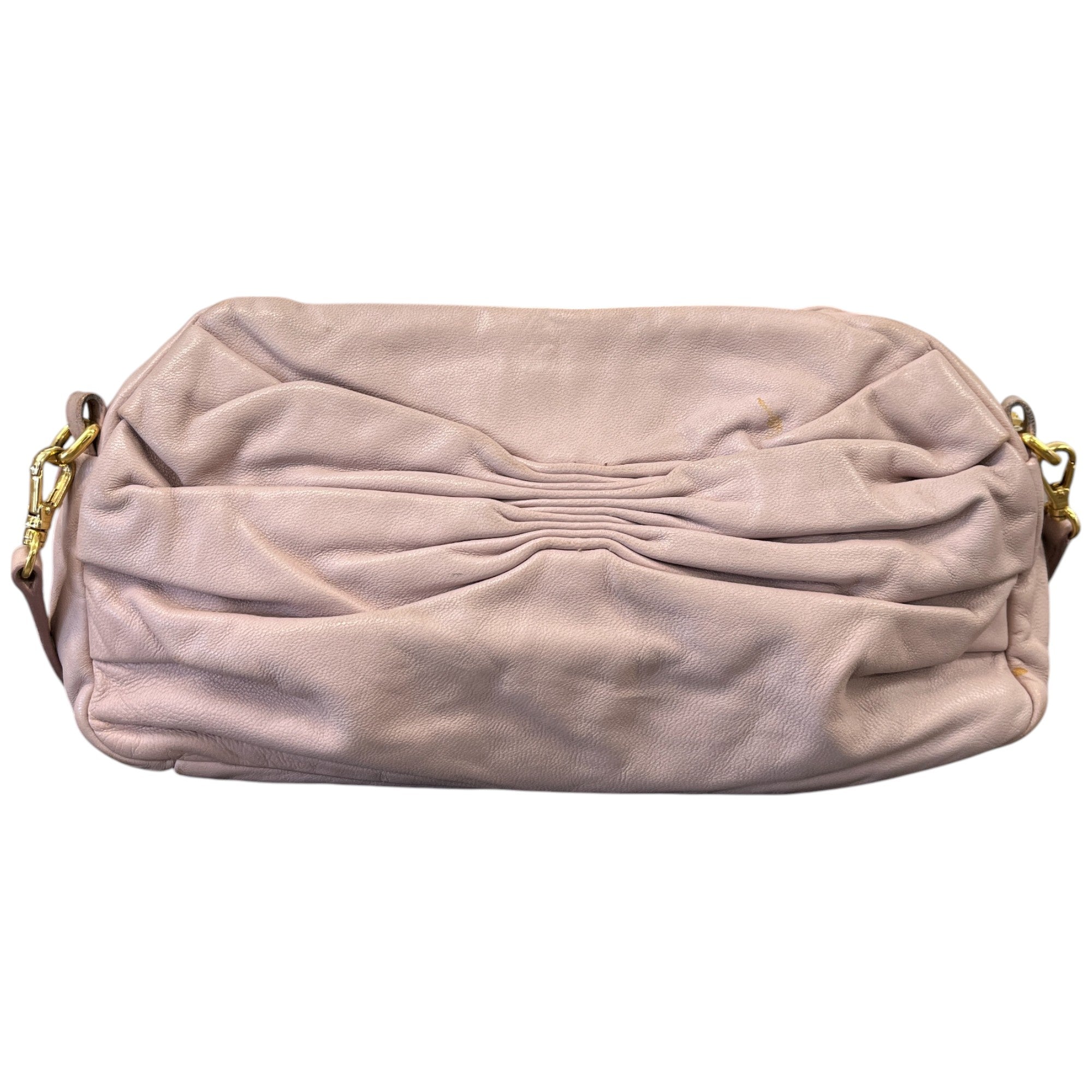 Women's Gathered Logo Handbag Pink