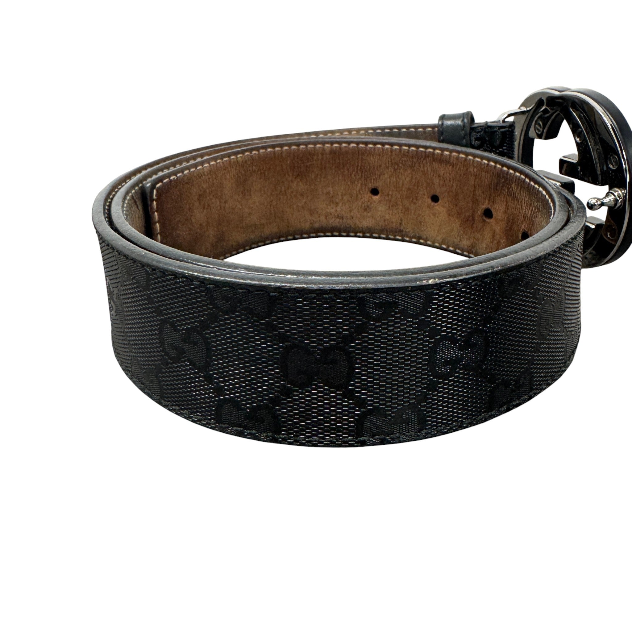Men's Gg Supreme Interlocking G Belt Black Size 85CM / UK 10