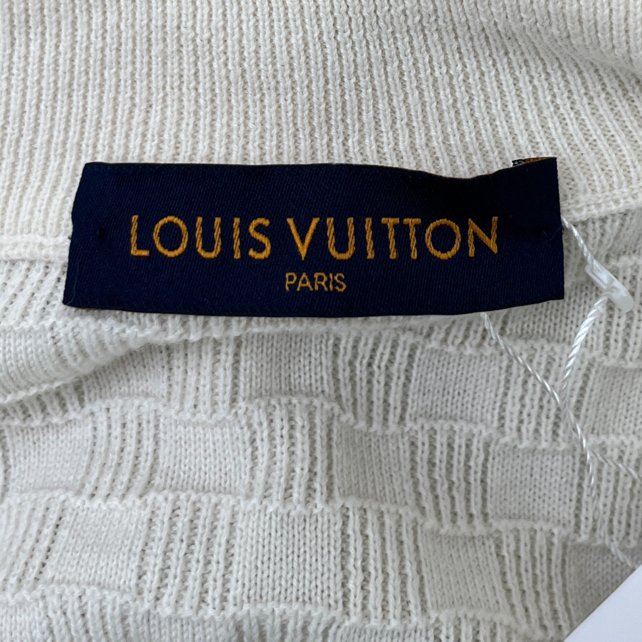 Men's Damier Zip-Up Cardigan Cream Size S