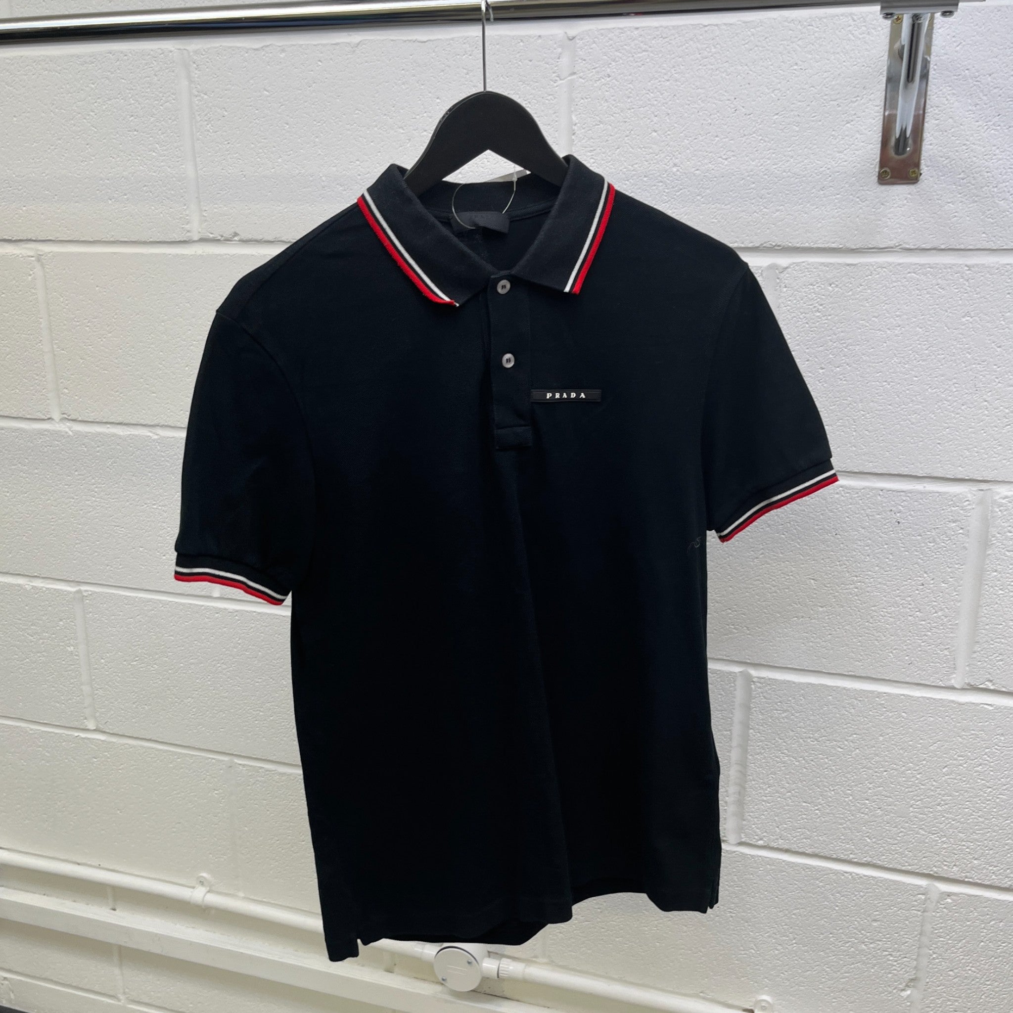 Men's Tab Logo Polo Shirt Black Size M