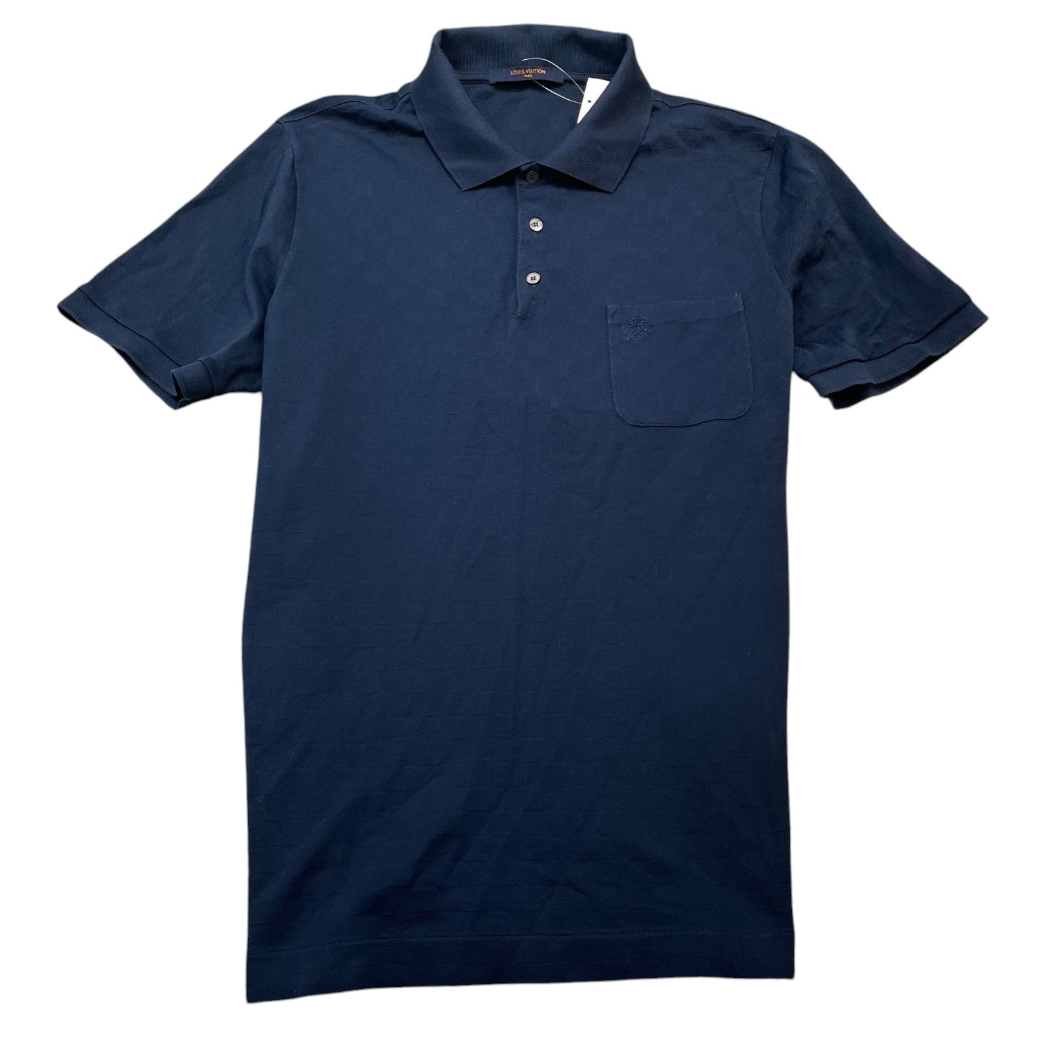Men's Damier Polo Shirt Blue Size XL