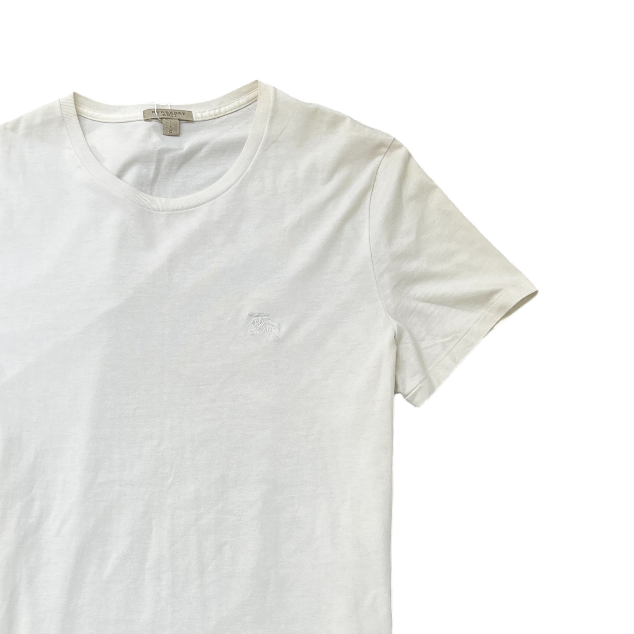 Men's Embroidered Logo T-Shirt White Size L