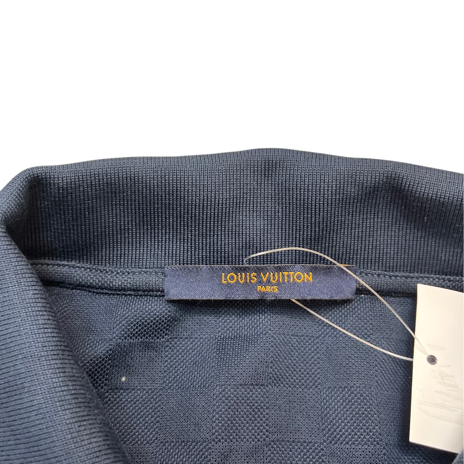 Men's Damier Polo Shirt Blue Size XL