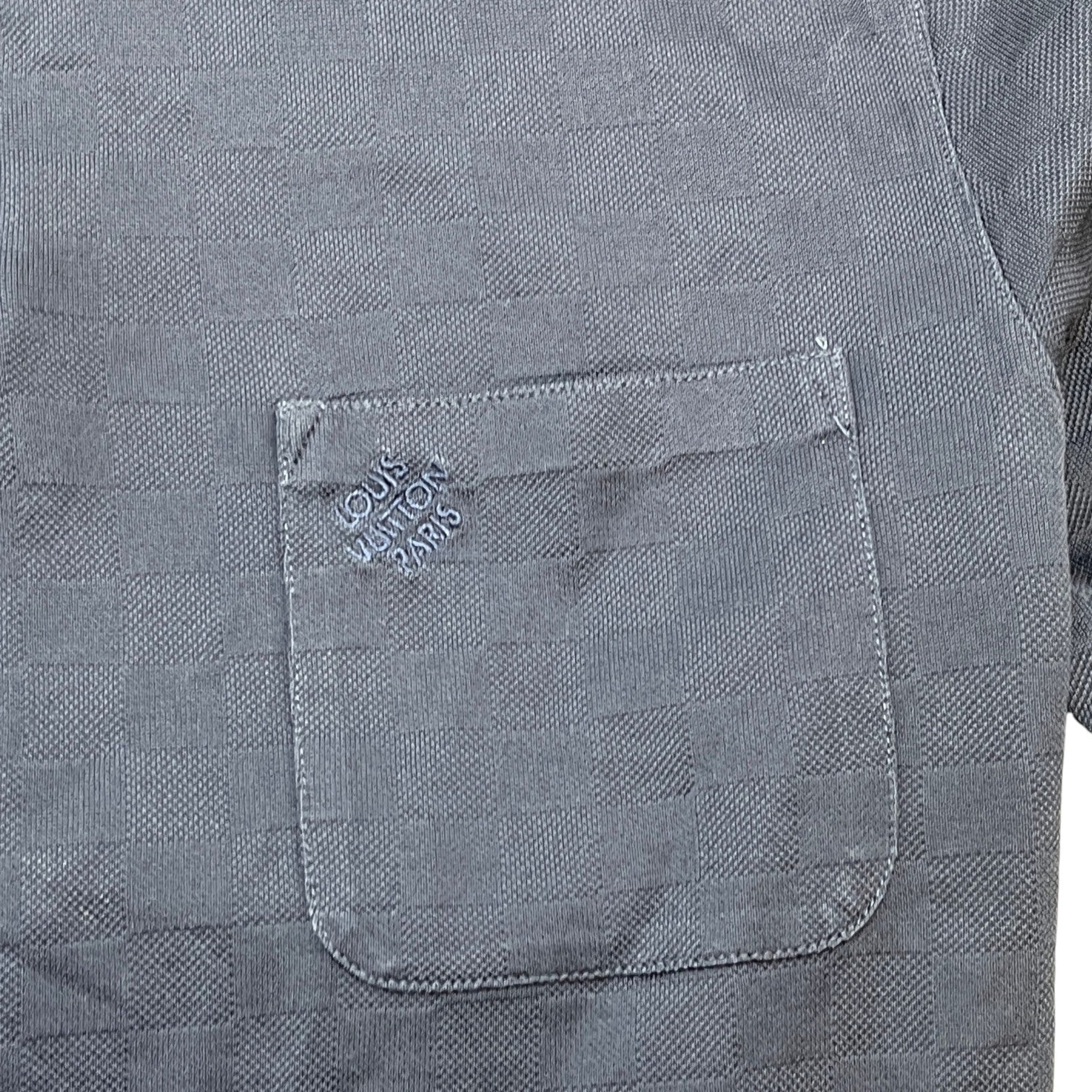Men's Damier Polo Shirt Blue Size XL