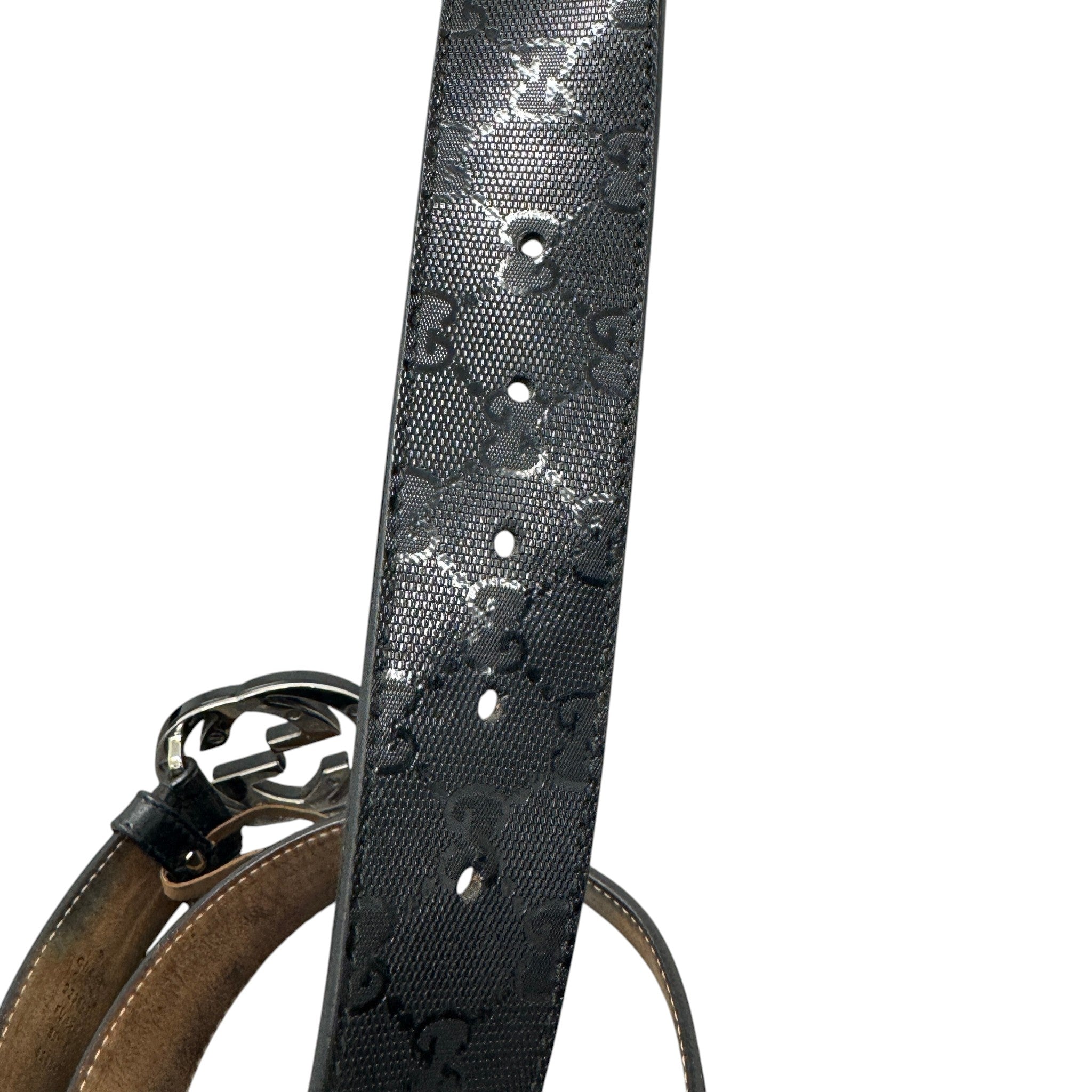 Men's Gg Supreme Interlocking G Belt Black Size 85CM / UK 10