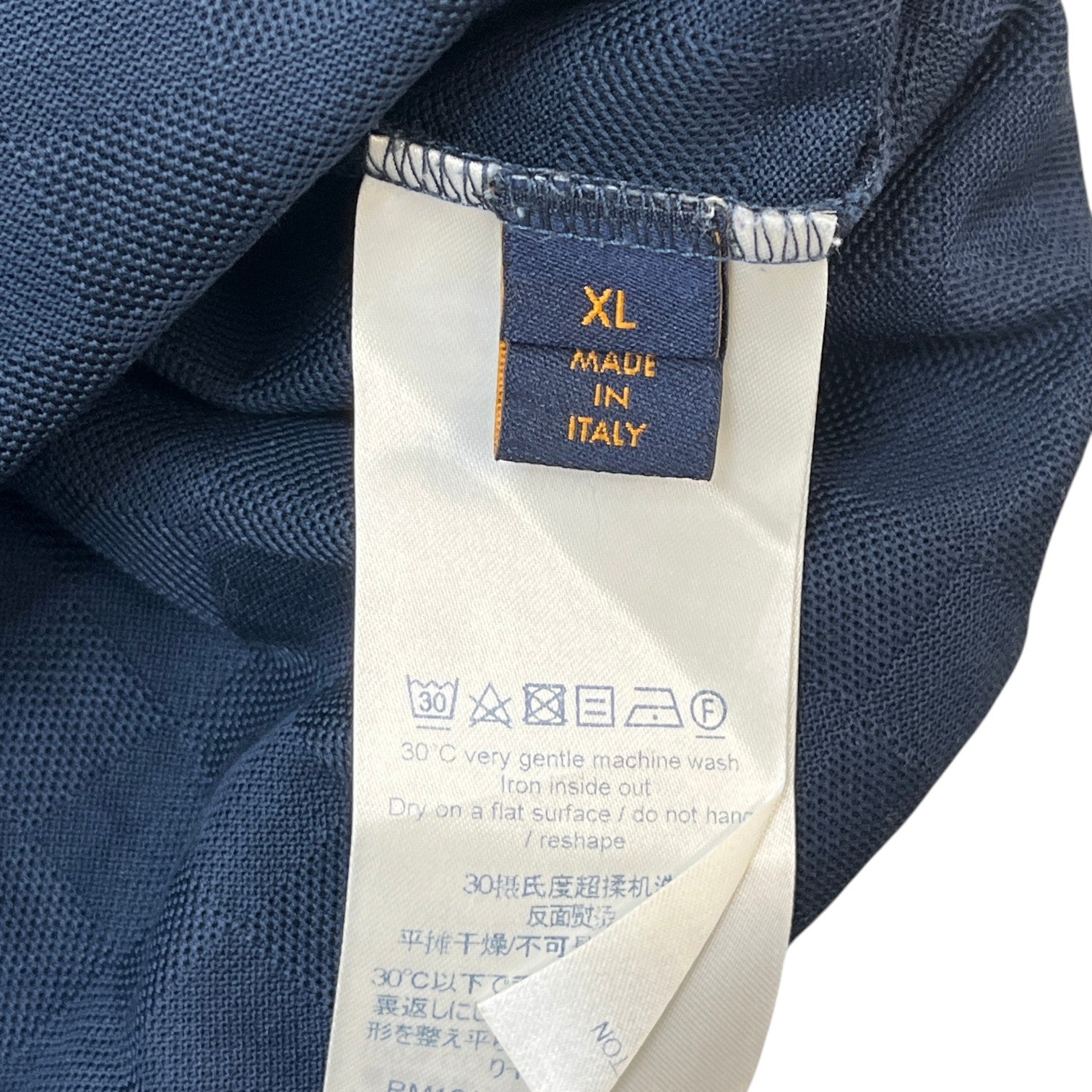 Men's Damier Polo Shirt Blue Size XL