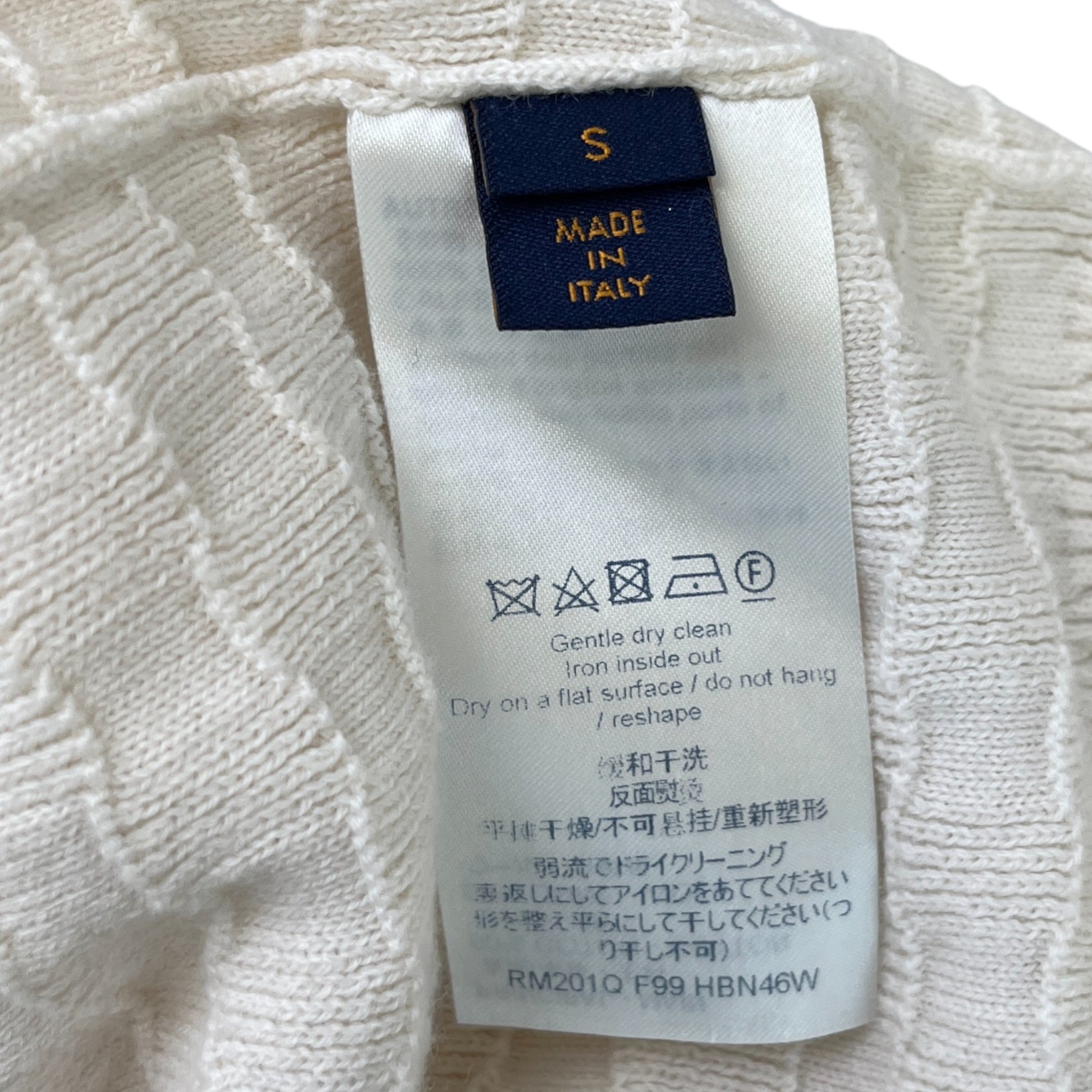 Men's Damier Zip-Up Cardigan Cream Size S