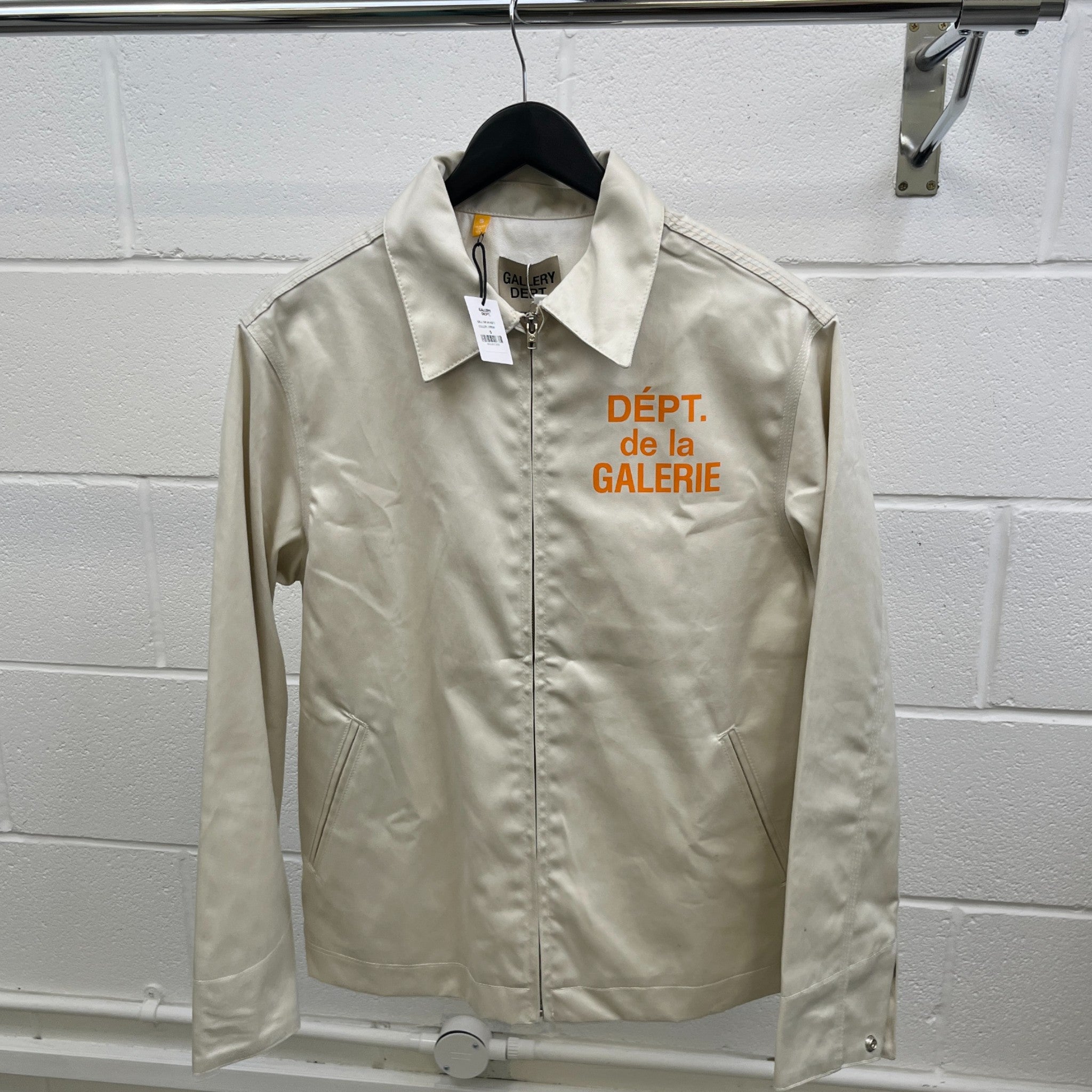 Men's Montecito Logo Print Jacket Cream Size S