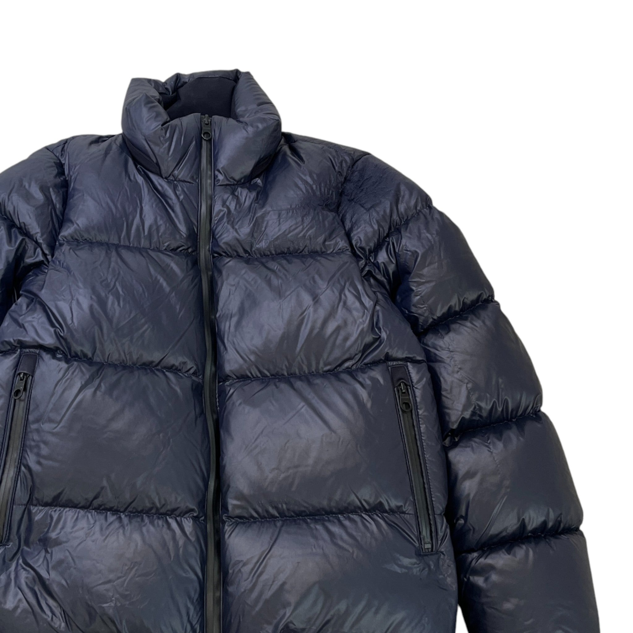 Women's Cropped Logo Down Jacket Navy Size M