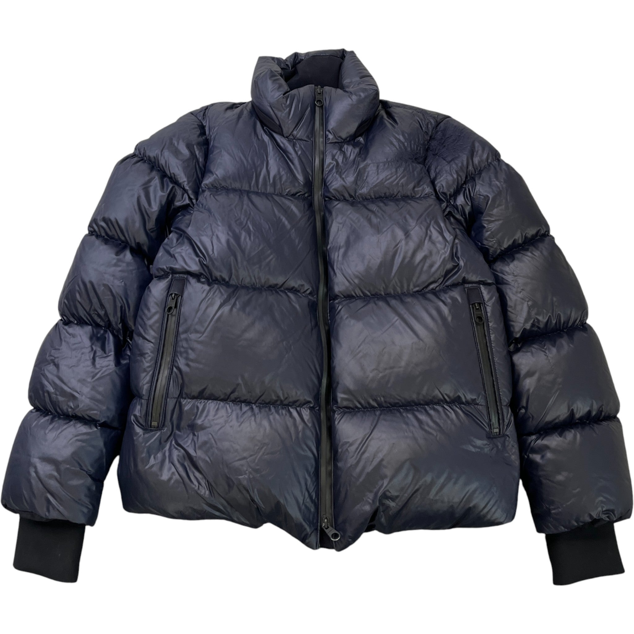 Women's Cropped Logo Down Jacket Navy Size M