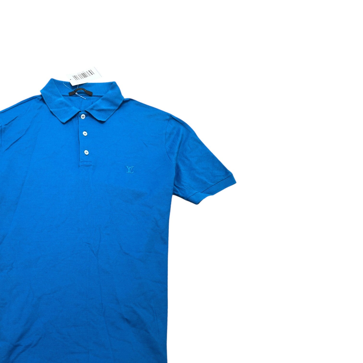 Men's Embroidered Logo Polo Shirt Blue Size L