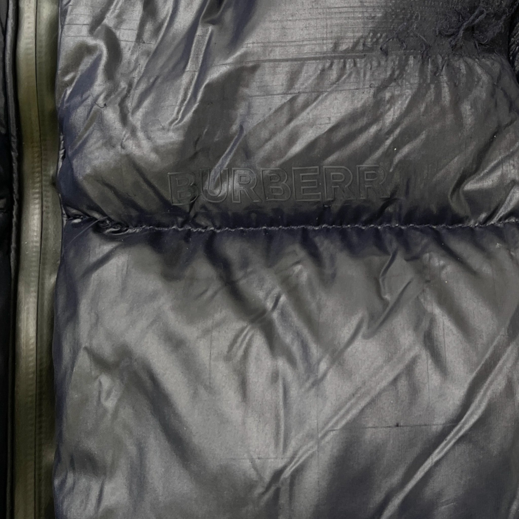 Women's Cropped Logo Down Jacket Navy Size M