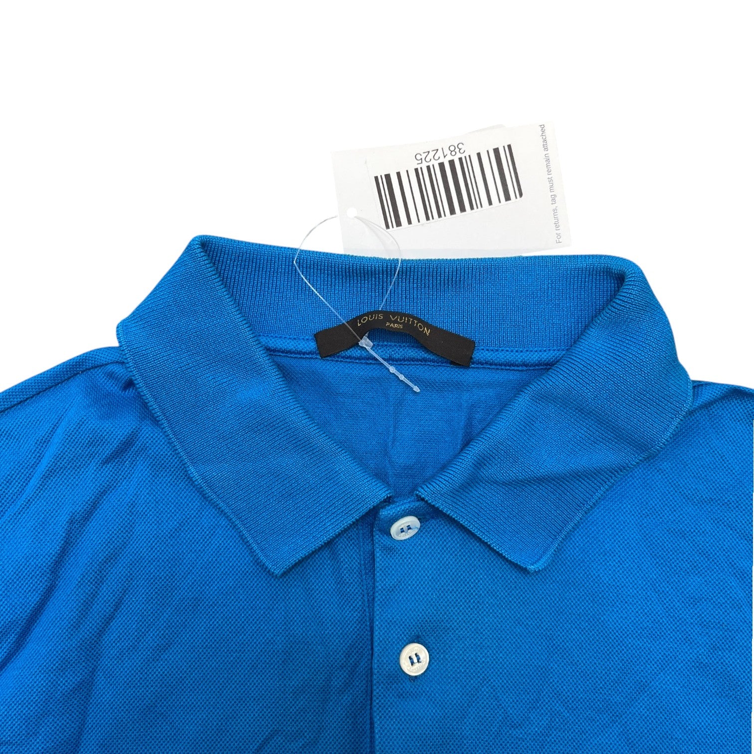 Men's Embroidered Logo Polo Shirt Blue Size L