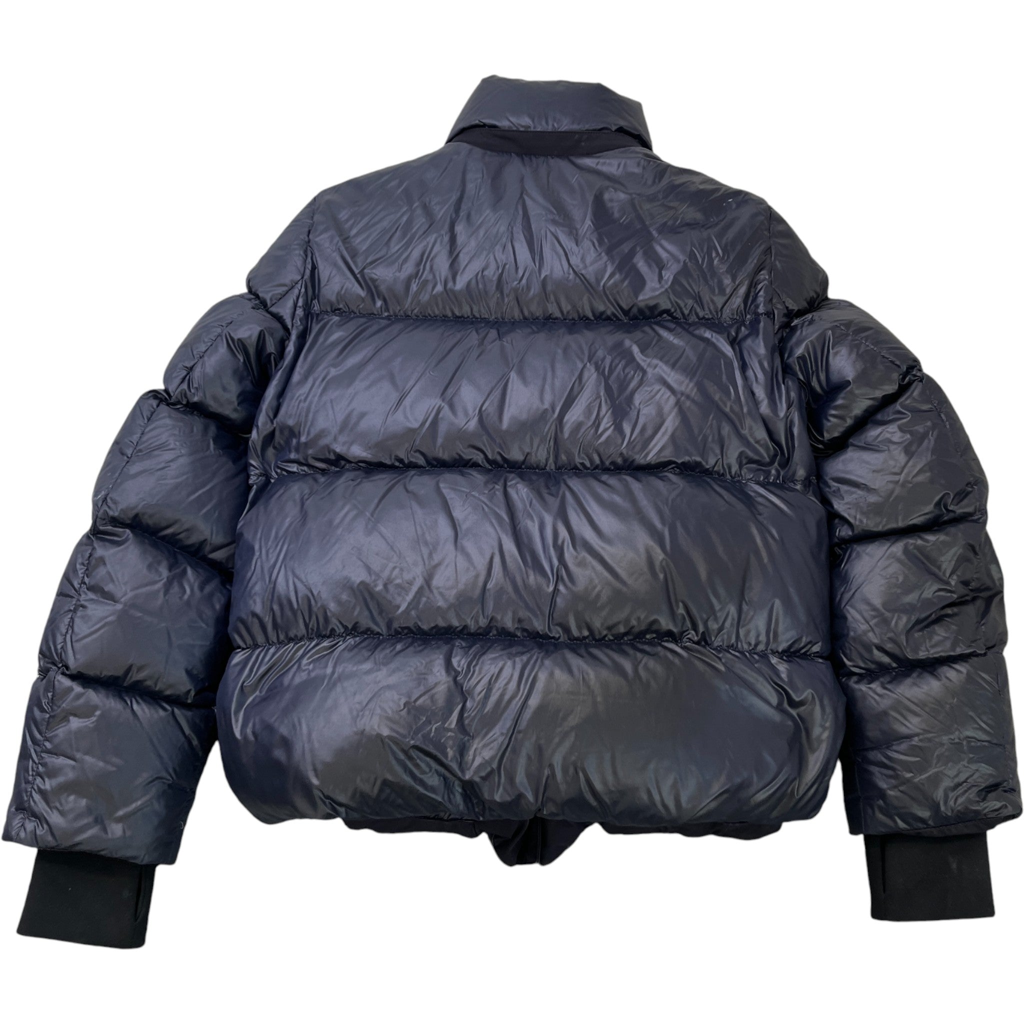 Women's Cropped Logo Down Jacket Navy Size M