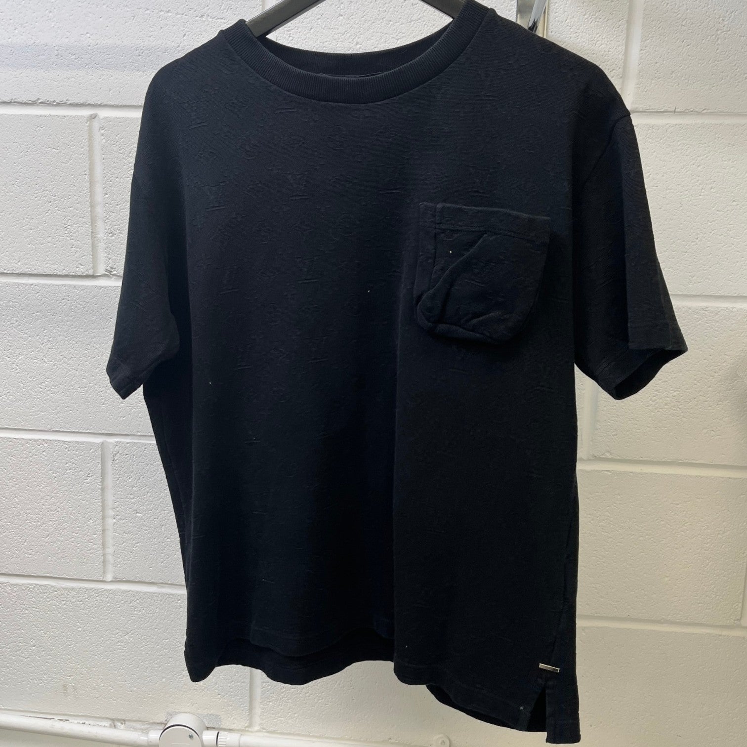 Men's Monogram Signature 3D Pocket T-Shirt Black Size L