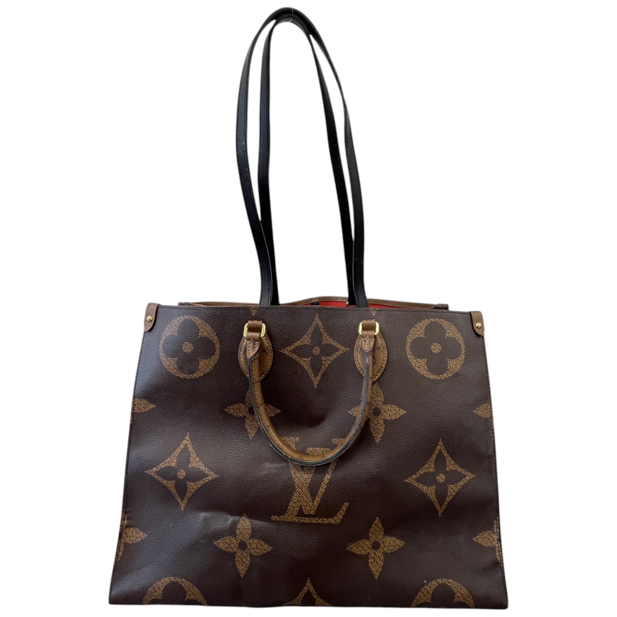 Women's Onthego Tote Monogram Giant Monogram Reverse Bag Brown