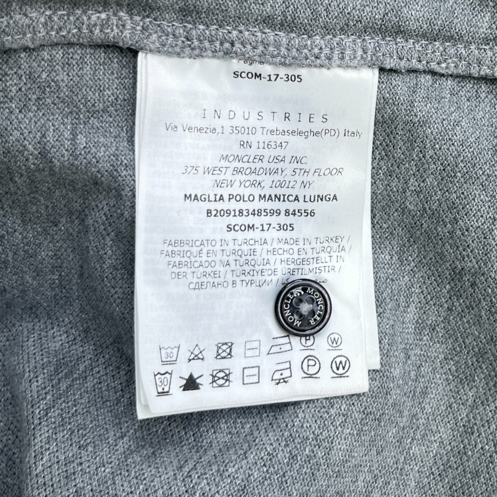 Men's Maglia Polo Shirt Grey Size L