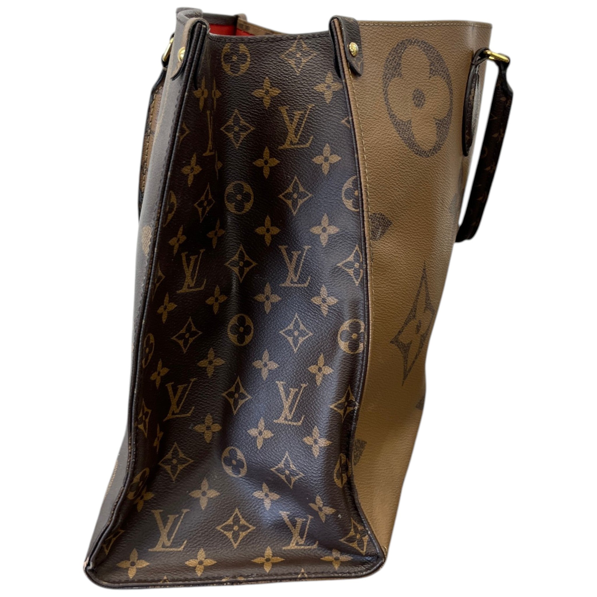 Women's Onthego Tote Monogram Giant Monogram Reverse Bag Brown