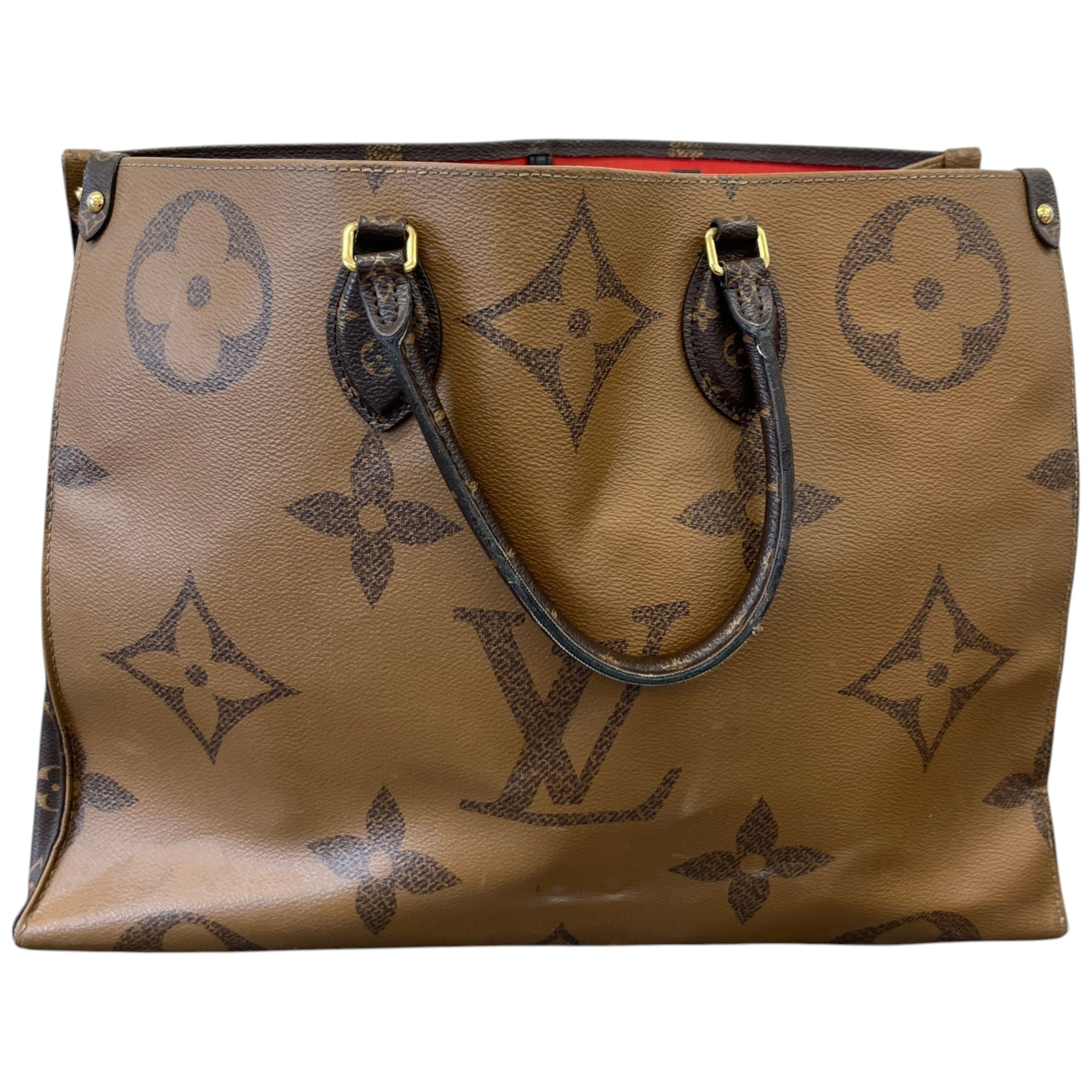 Women's Onthego Tote Monogram Giant Monogram Reverse Bag Brown