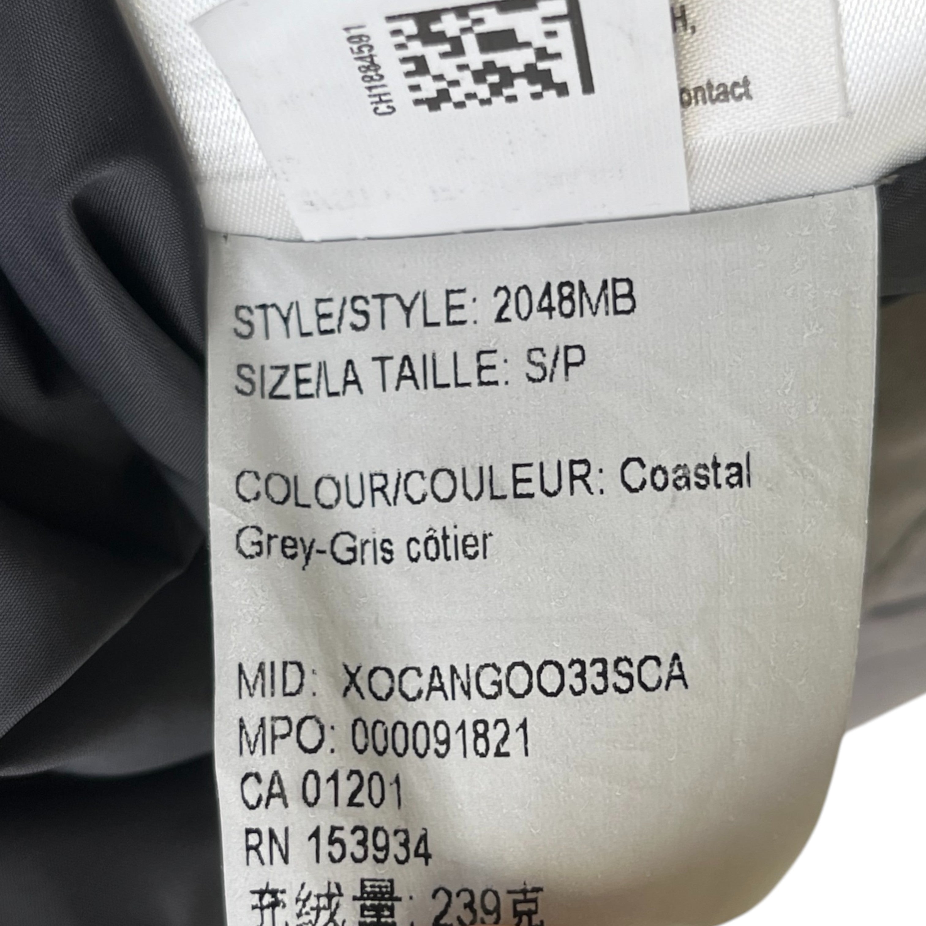 Men's Wyndham Parka Down Jacket Grey Size S