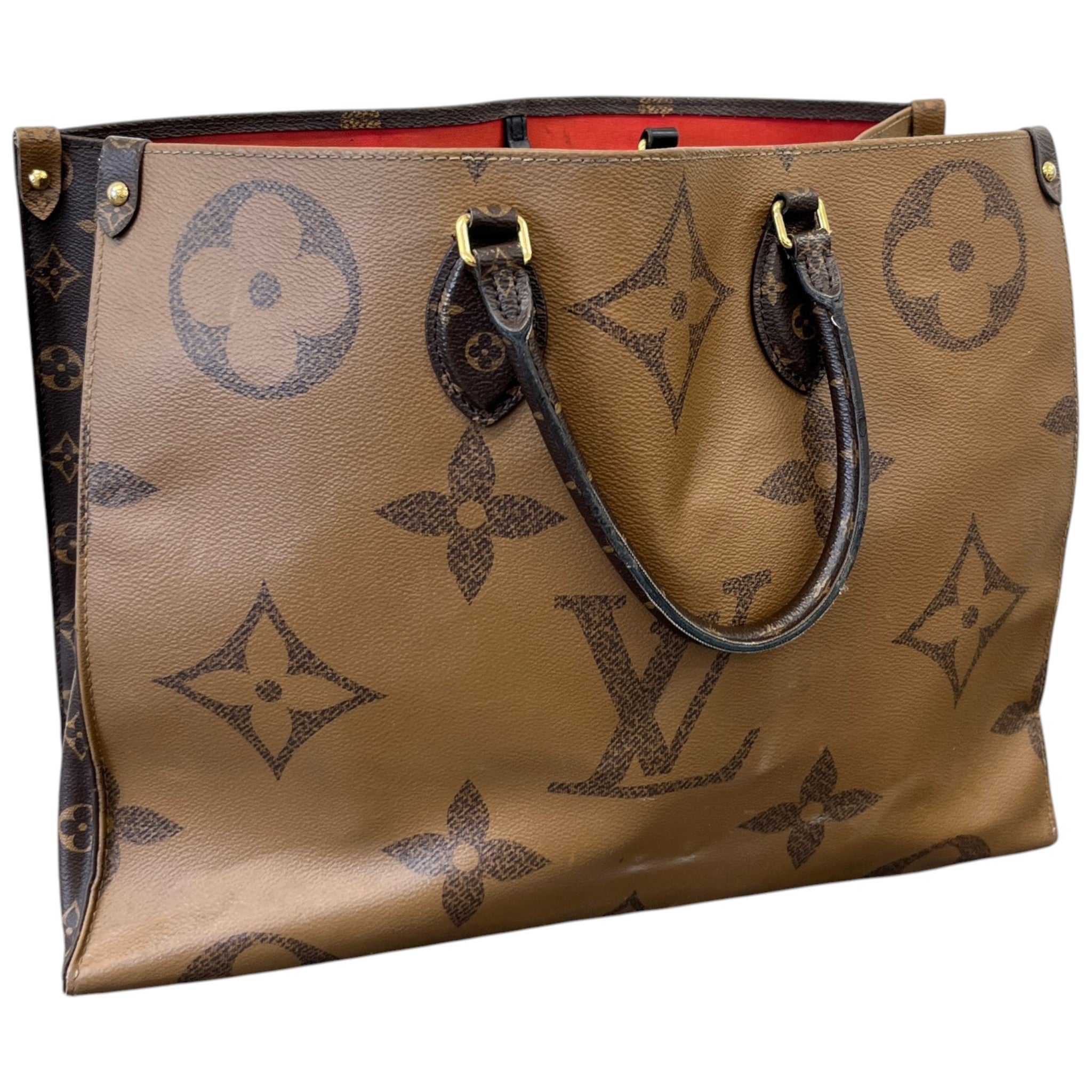 Women's Onthego Tote Monogram Giant Monogram Reverse Bag Brown
