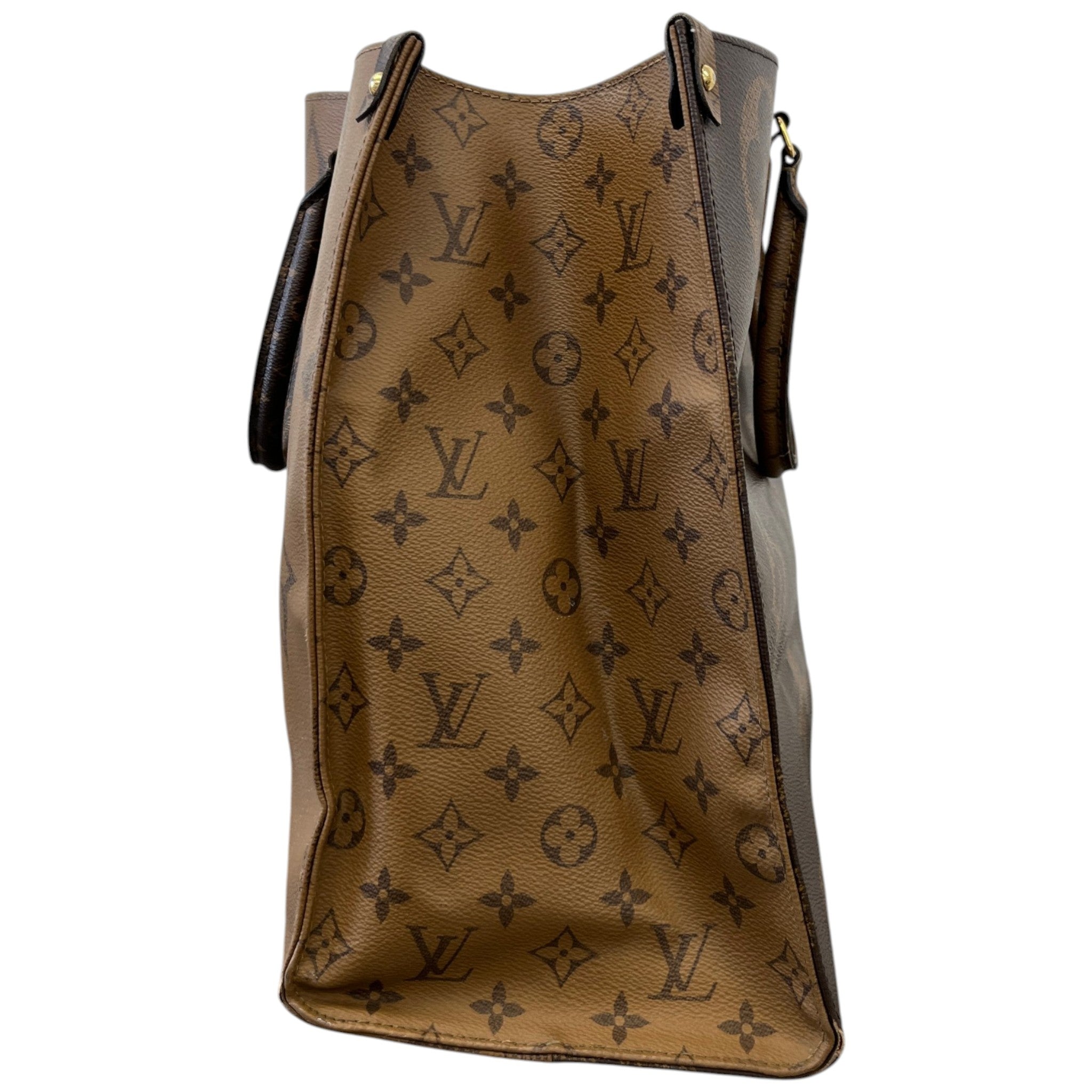 Women's Onthego Tote Monogram Giant Monogram Reverse Bag Brown