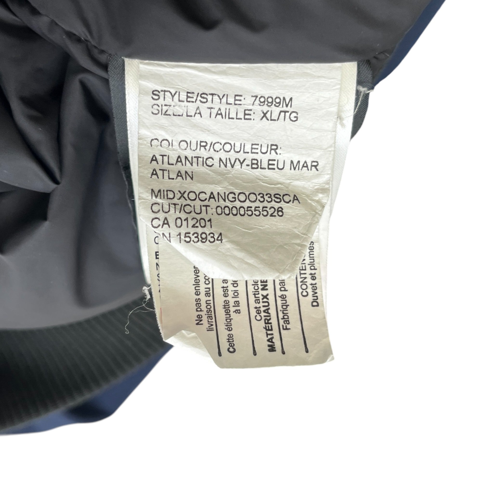 Men's Chilliwack Bomber Down Jacket Navy Size XL