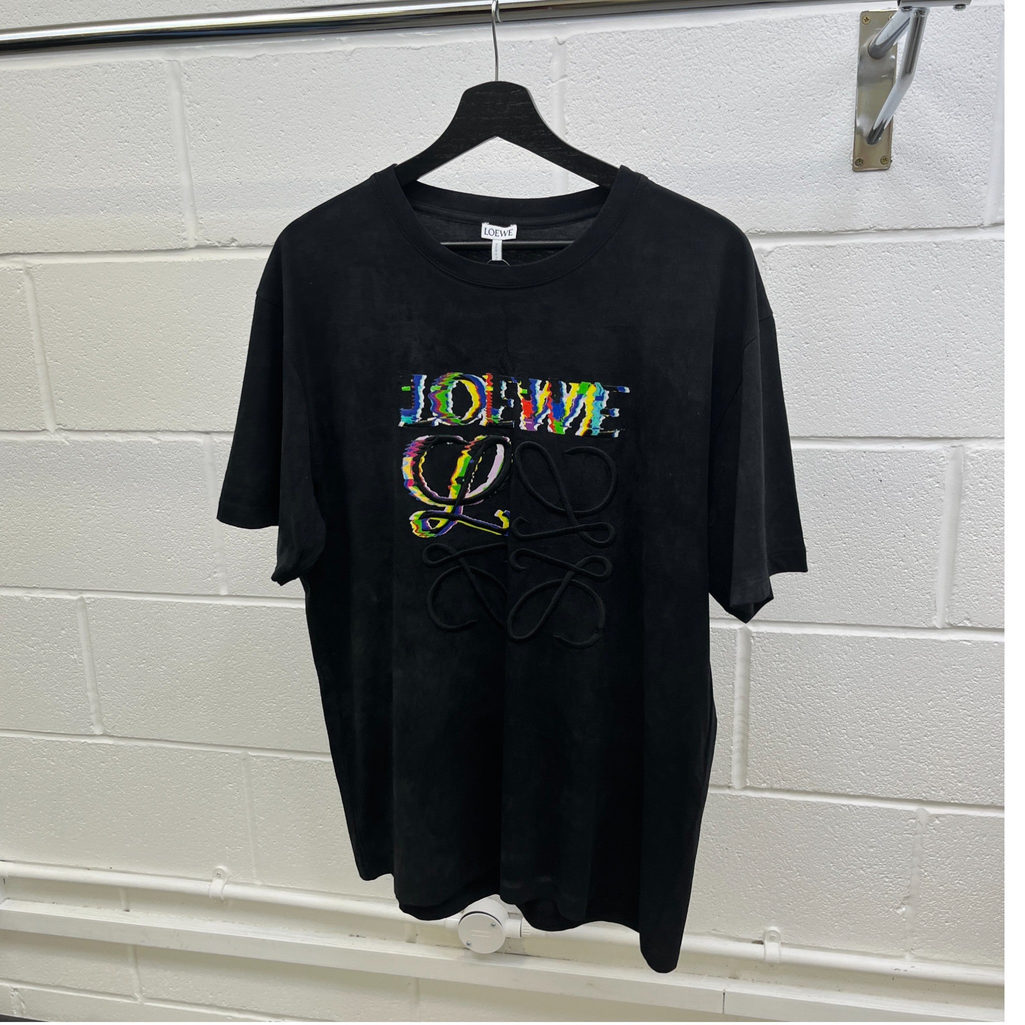 Men's Glitch Logo T-Shirt Black Size M