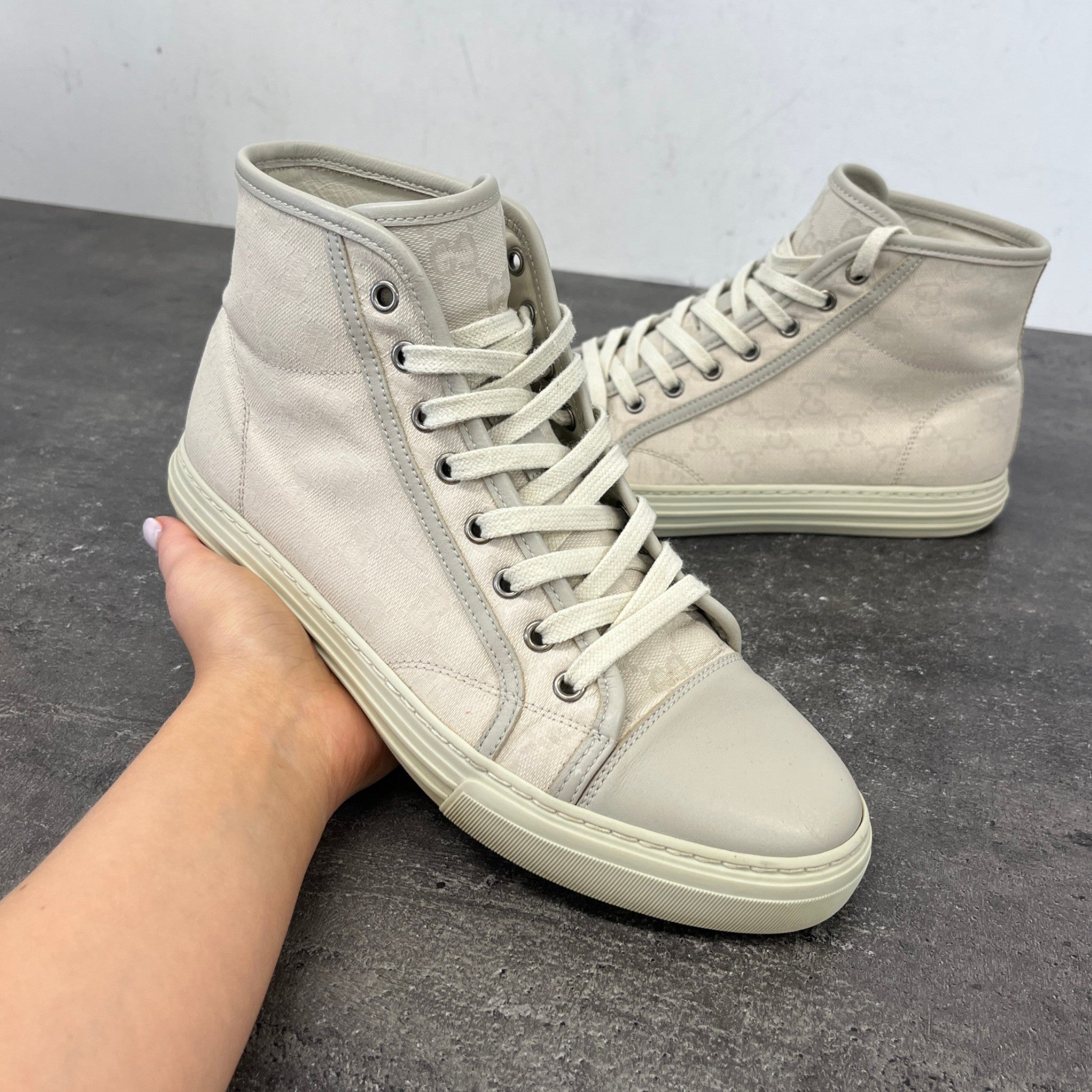 Women's Gg Supreme High Trainers Beige Size EU 39.5 / UK 6.5