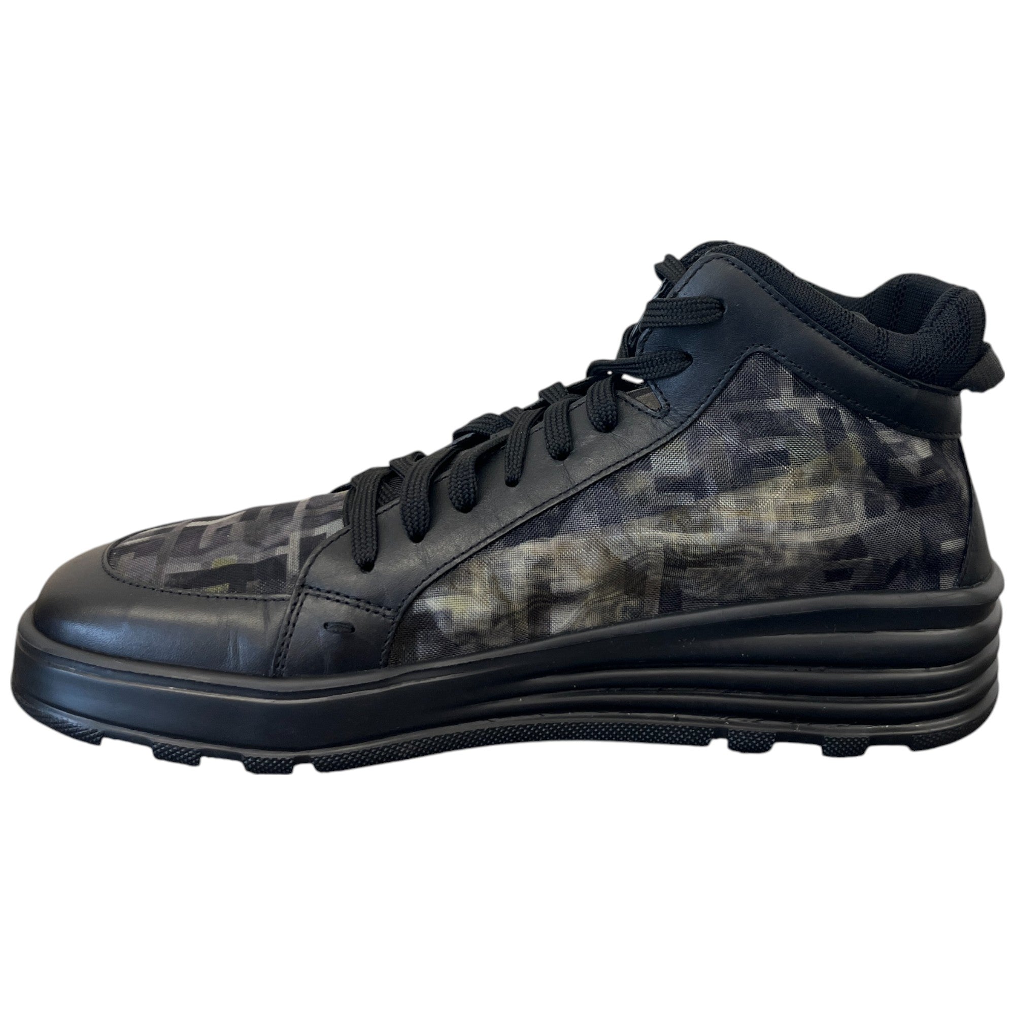 Men's Ff Monogram Mesh High Trainers Black Size EU 42 / UK 8