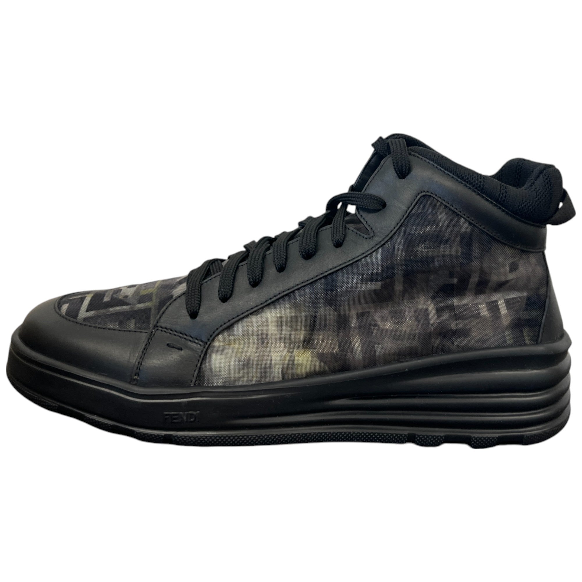 Men's Ff Monogram Mesh High Trainers Black Size EU 42 / UK 8