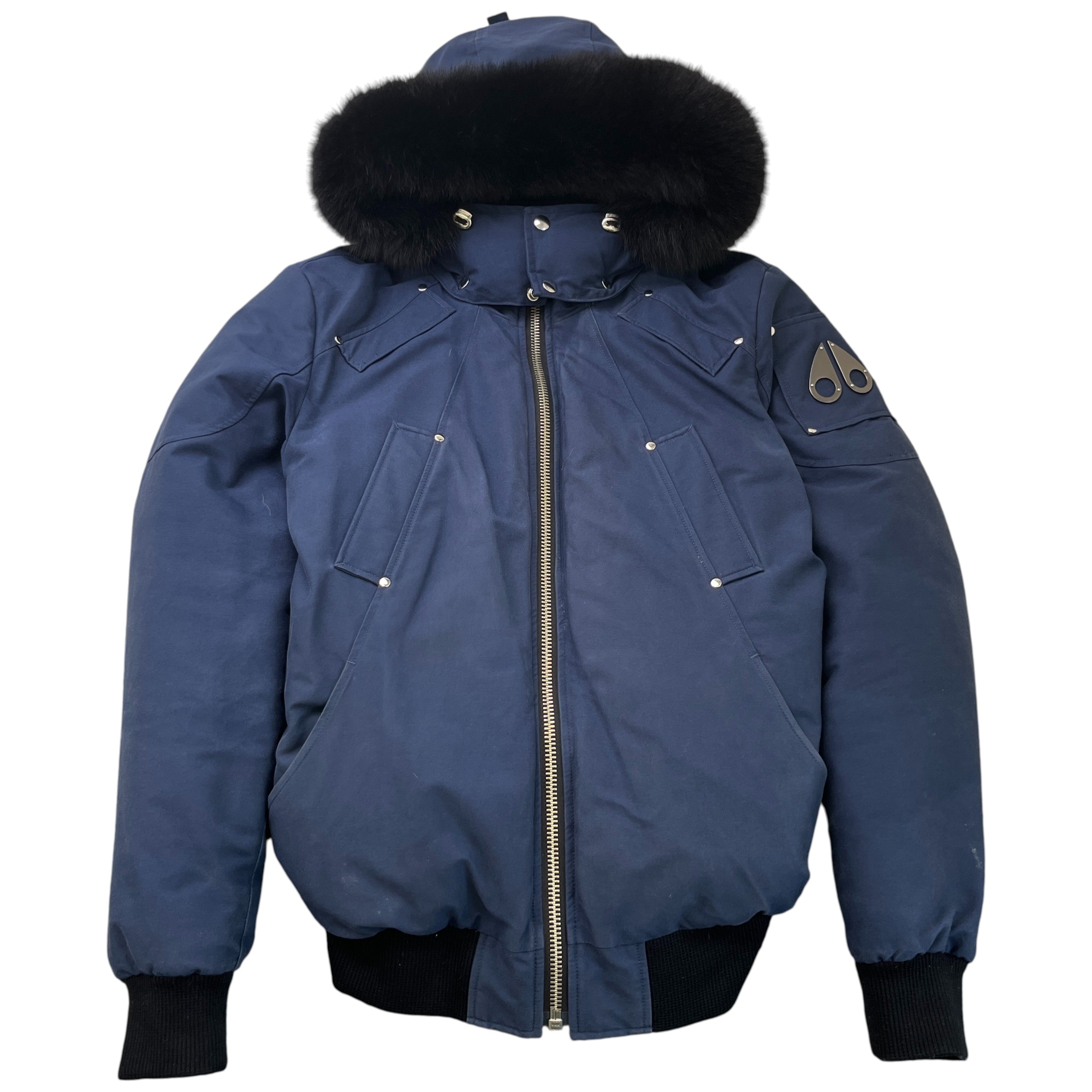 Men's Ballistic Bomber Down Jacket Navy Size XL