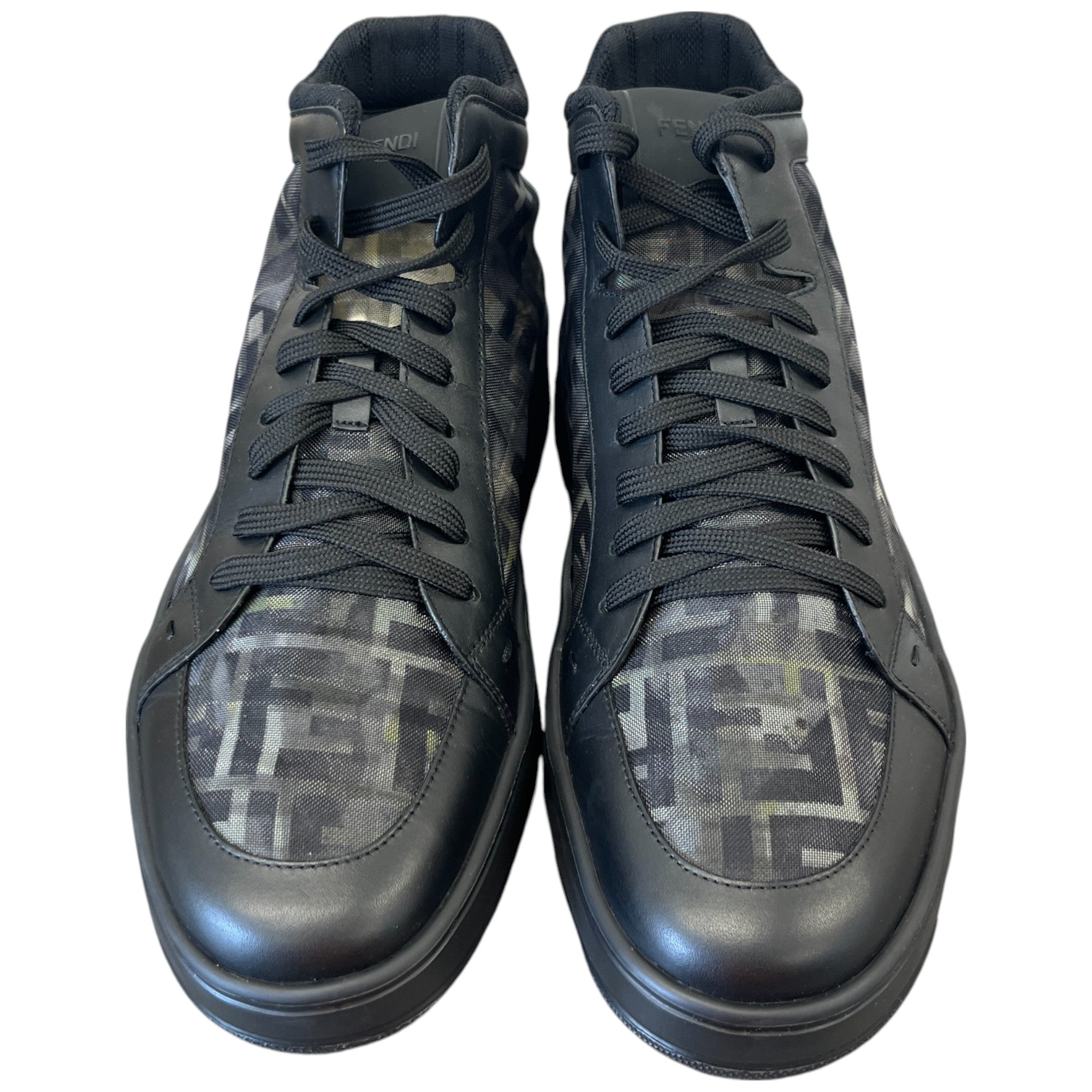 Men's Ff Monogram Mesh High Trainers Black Size EU 42 / UK 8