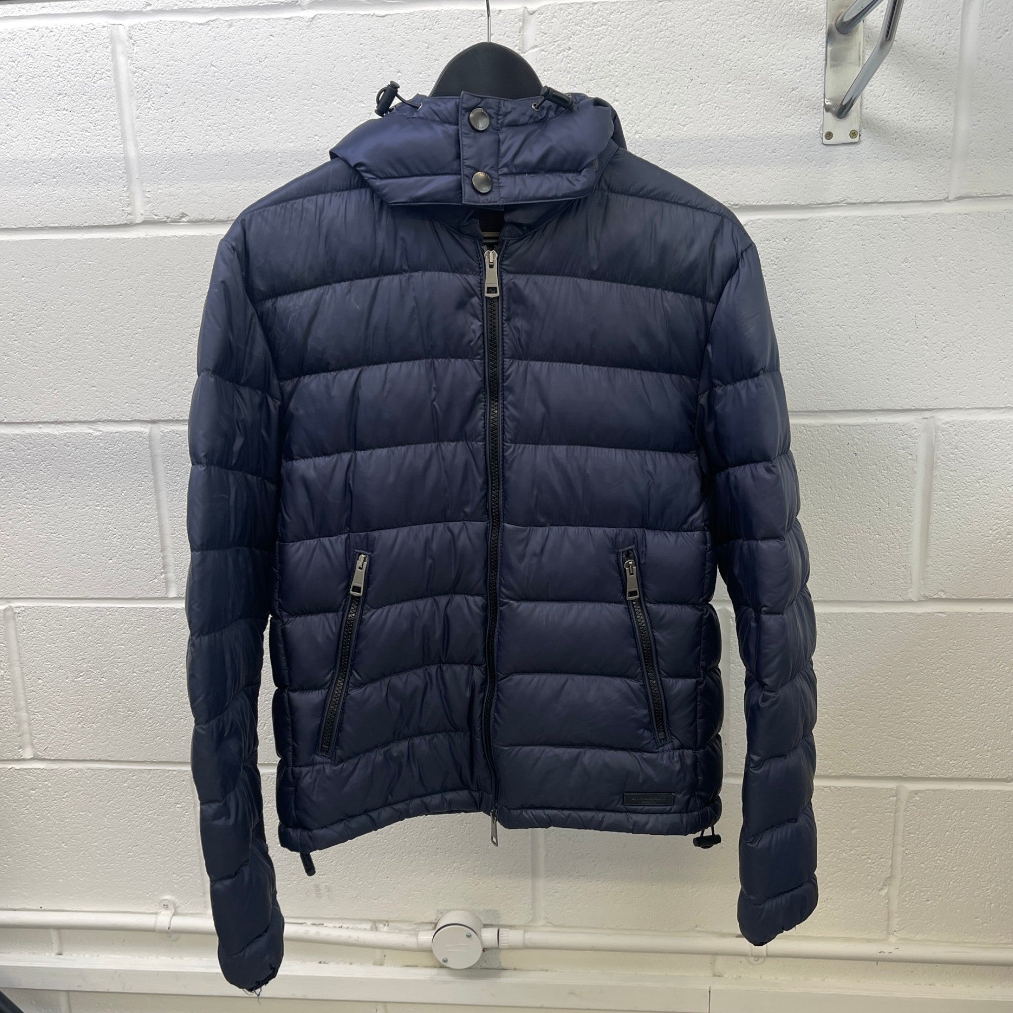 Men's Nova Check Brit Down Jacket Navy Size L
