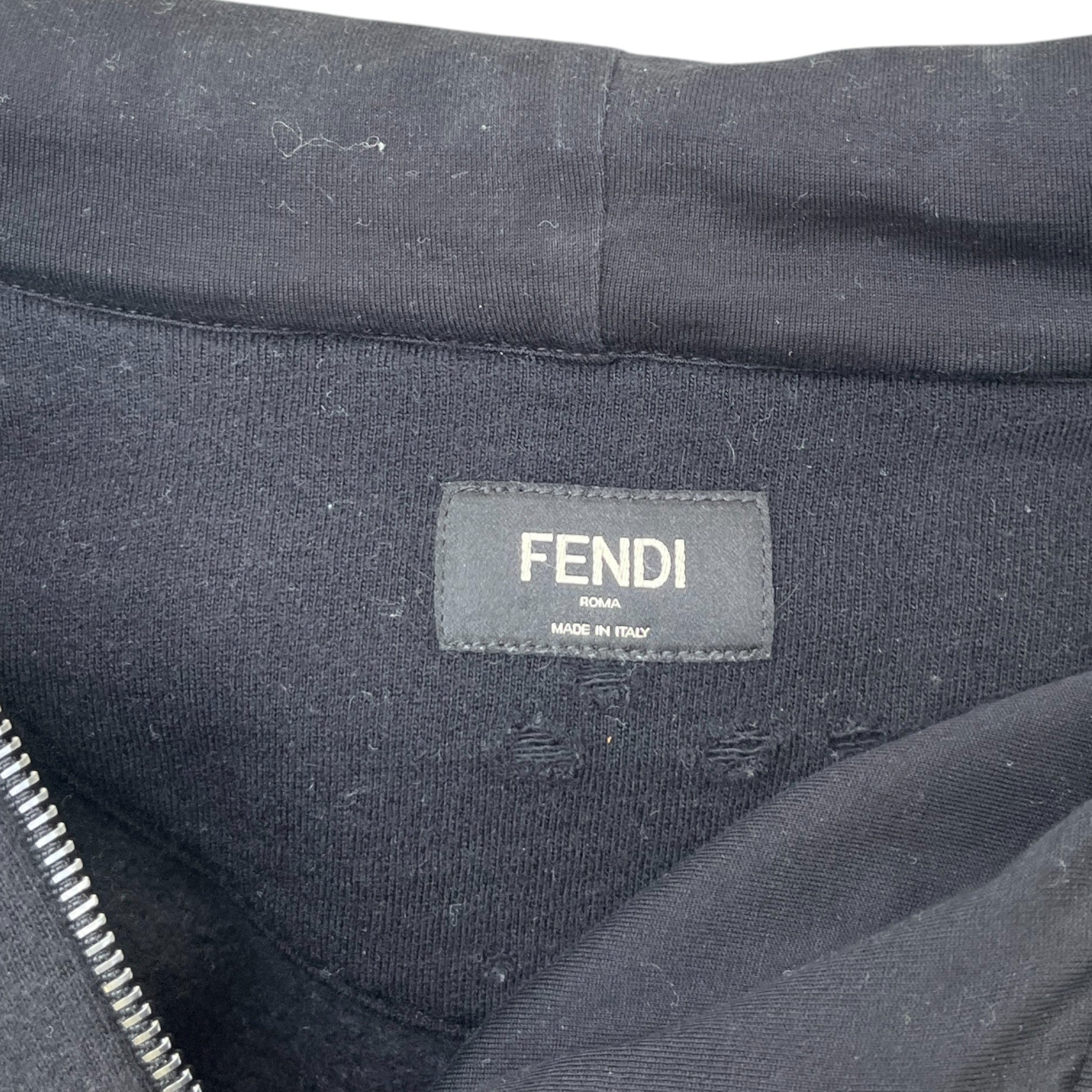 Men's Bugs Eyes Zip Up Hoodie Black Size IT 50 / UK L